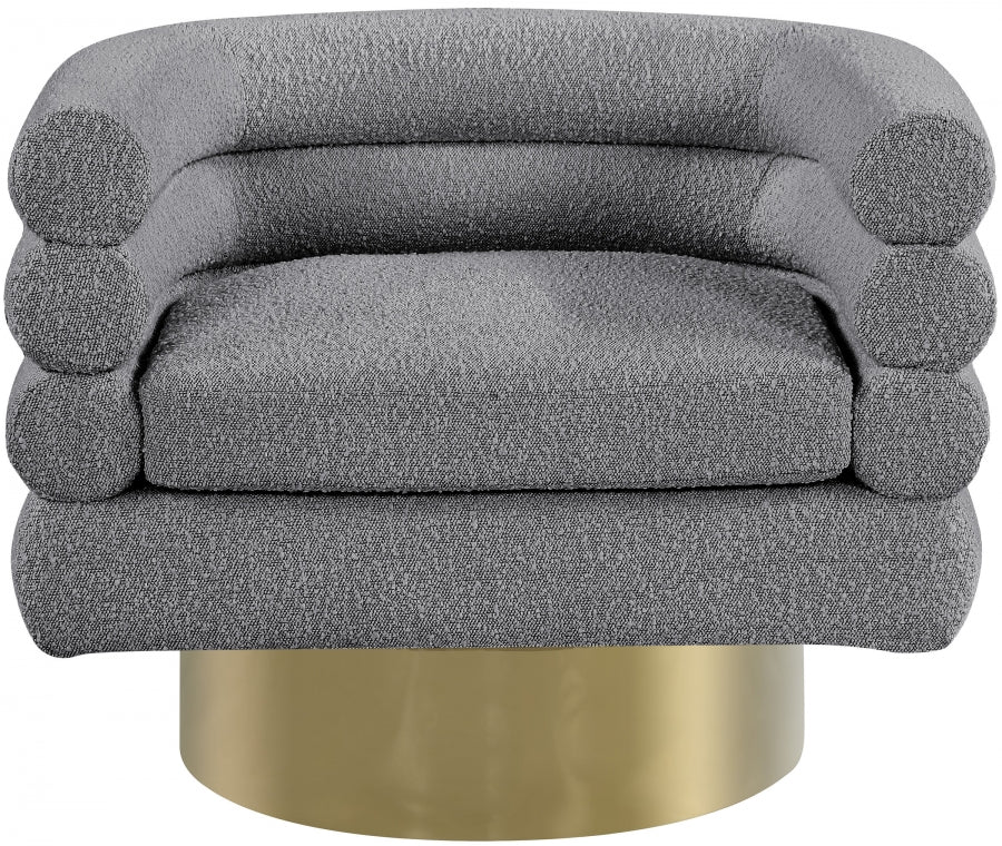 Tessa Boucle Fabric Upholstered Swivel Accent Chair