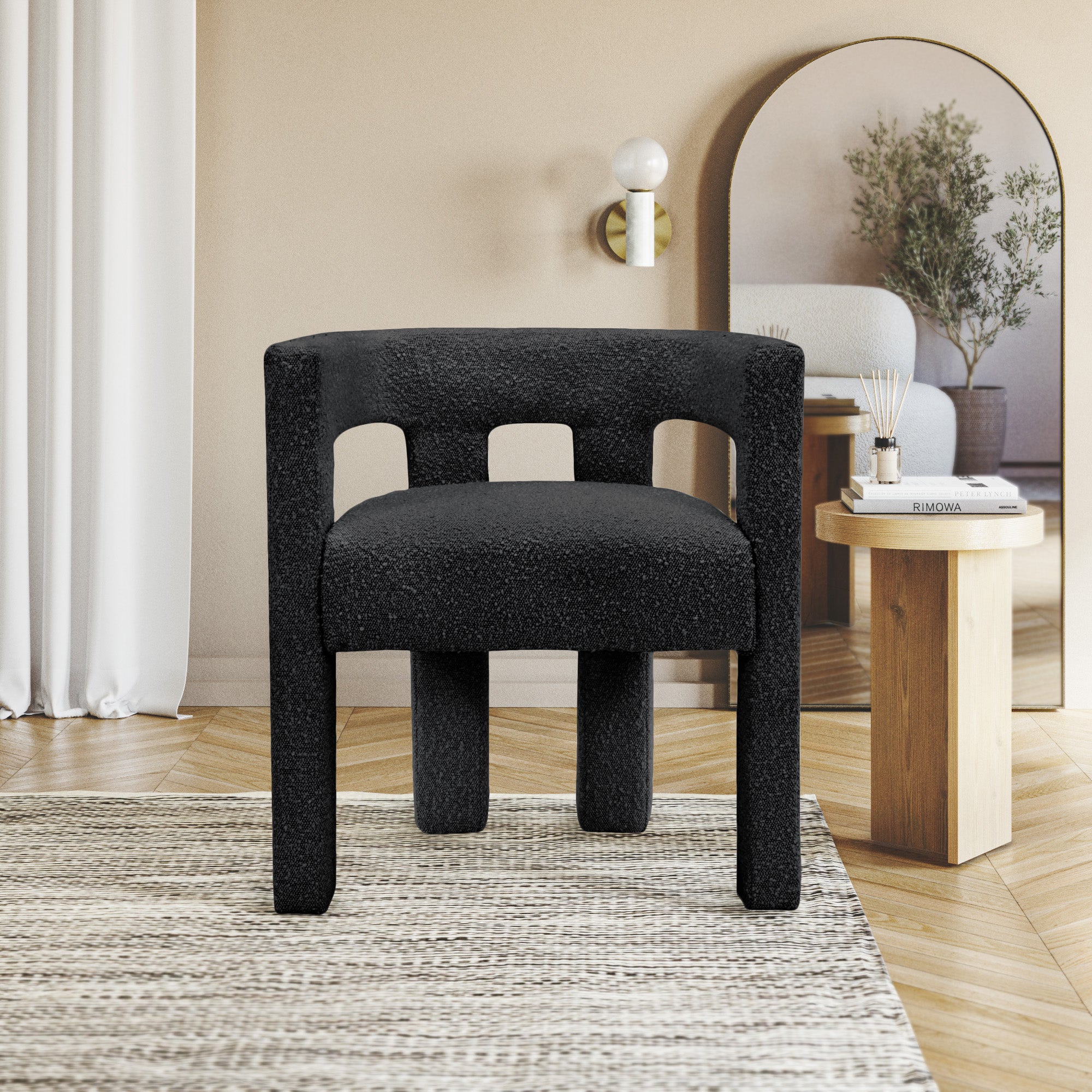 Fauteuil d'appoint rembourré en chenille Vivi