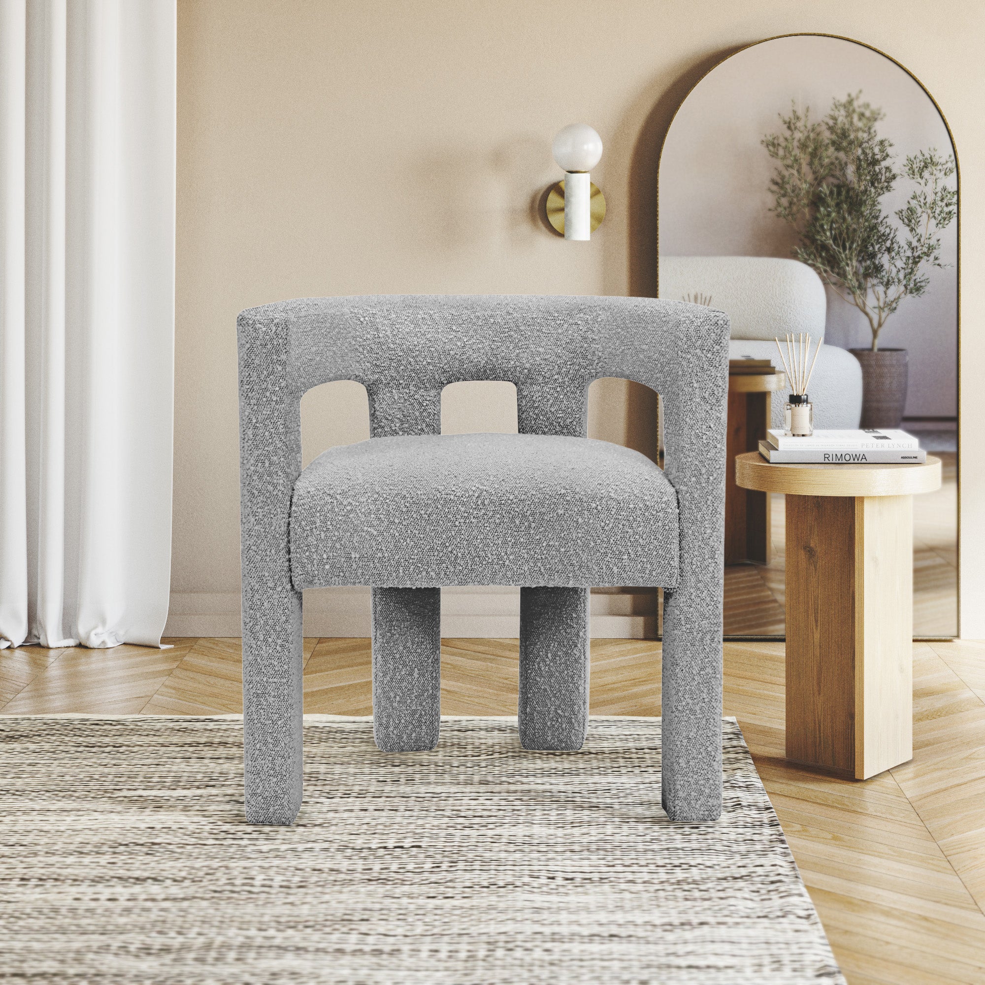 Fauteuil d'appoint rembourré en chenille Vivi