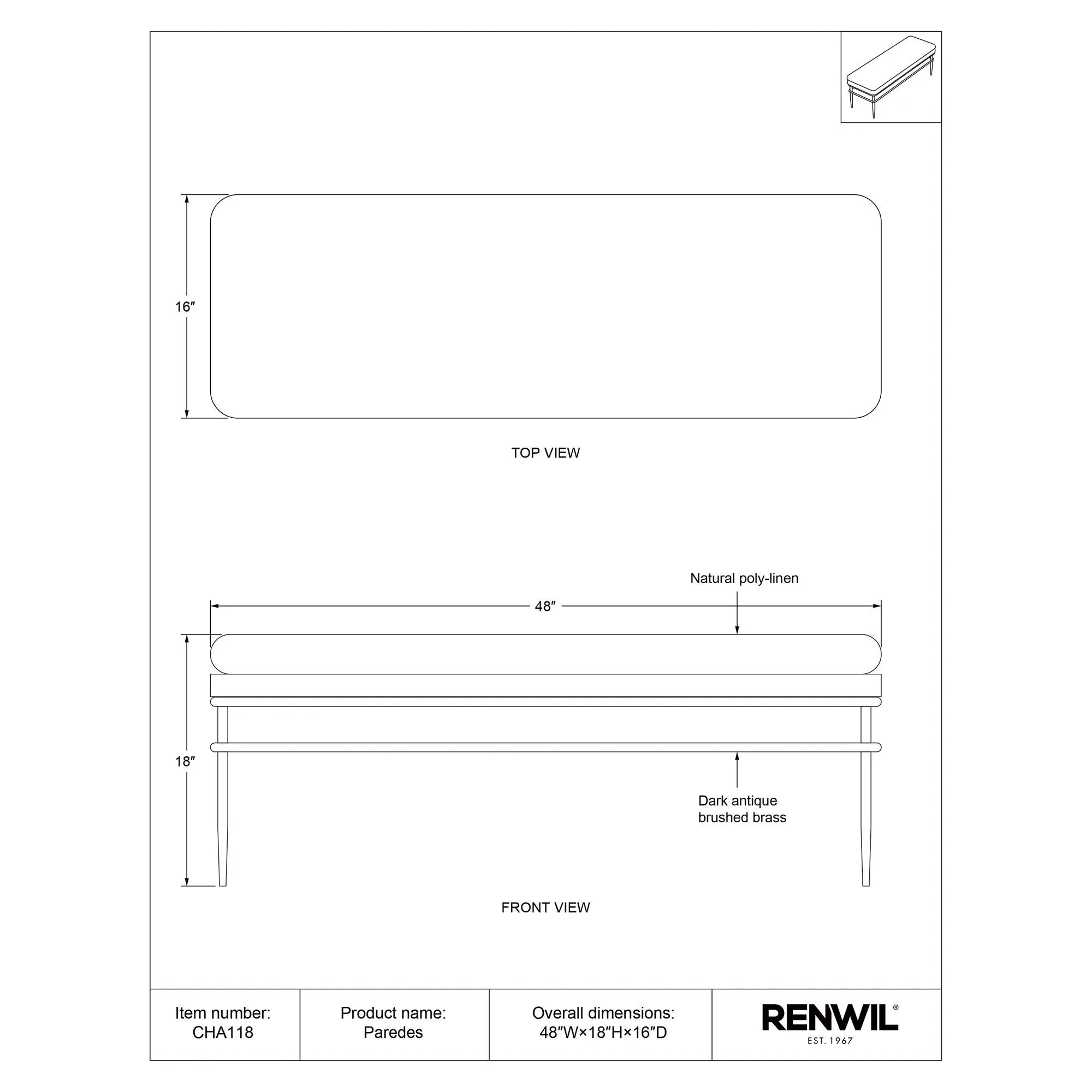Paredes Dining Bench