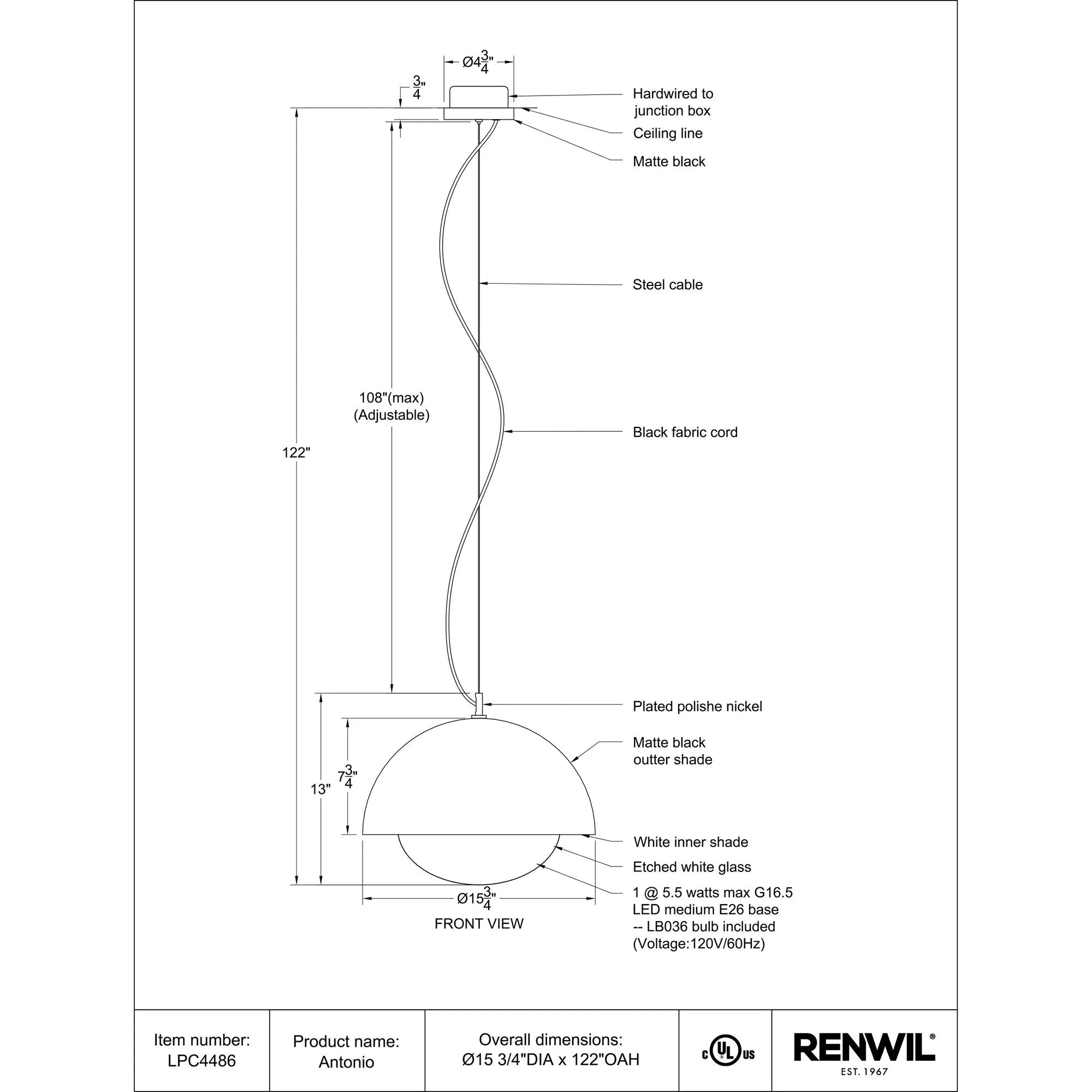 Antonio Pendant Lamp