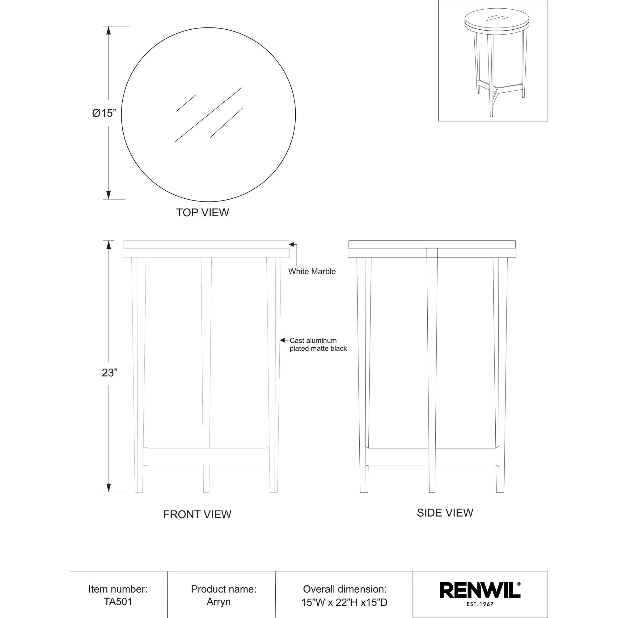 Arryn Side & End Table