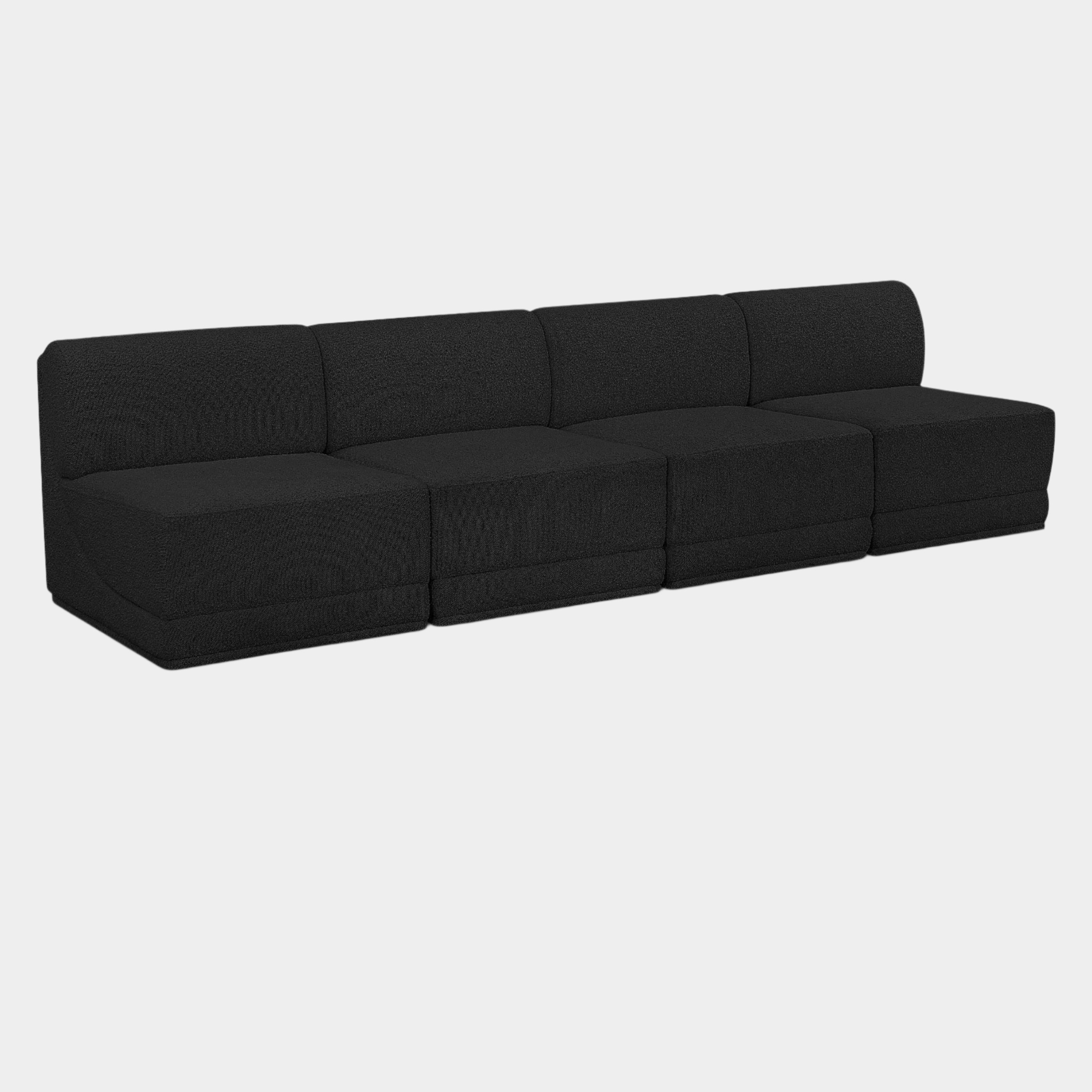 Meridian Furniture Ollie Black Boucle Fabric Modular Sofa