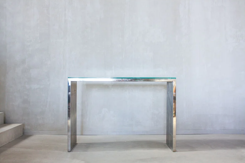 Table console en ardoise avec verre