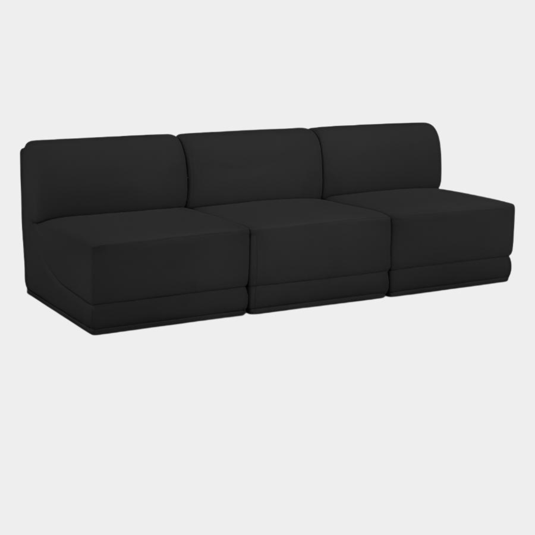 Canapé trois places sans accoudoirs en tissu Boucle Ollie
