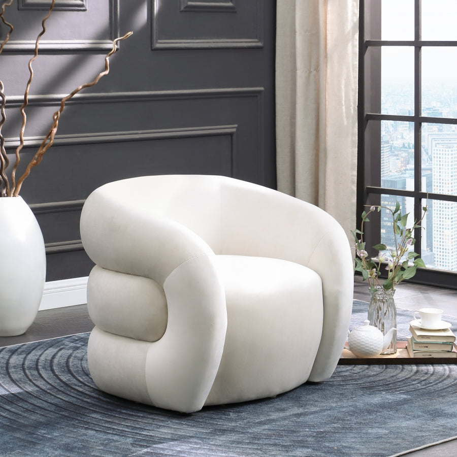 Fauteuil d'appoint rembourré en chenille Vivi