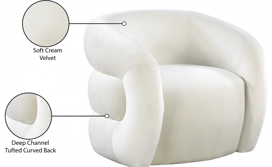 Fauteuil d'appoint rembourré en chenille Vivi