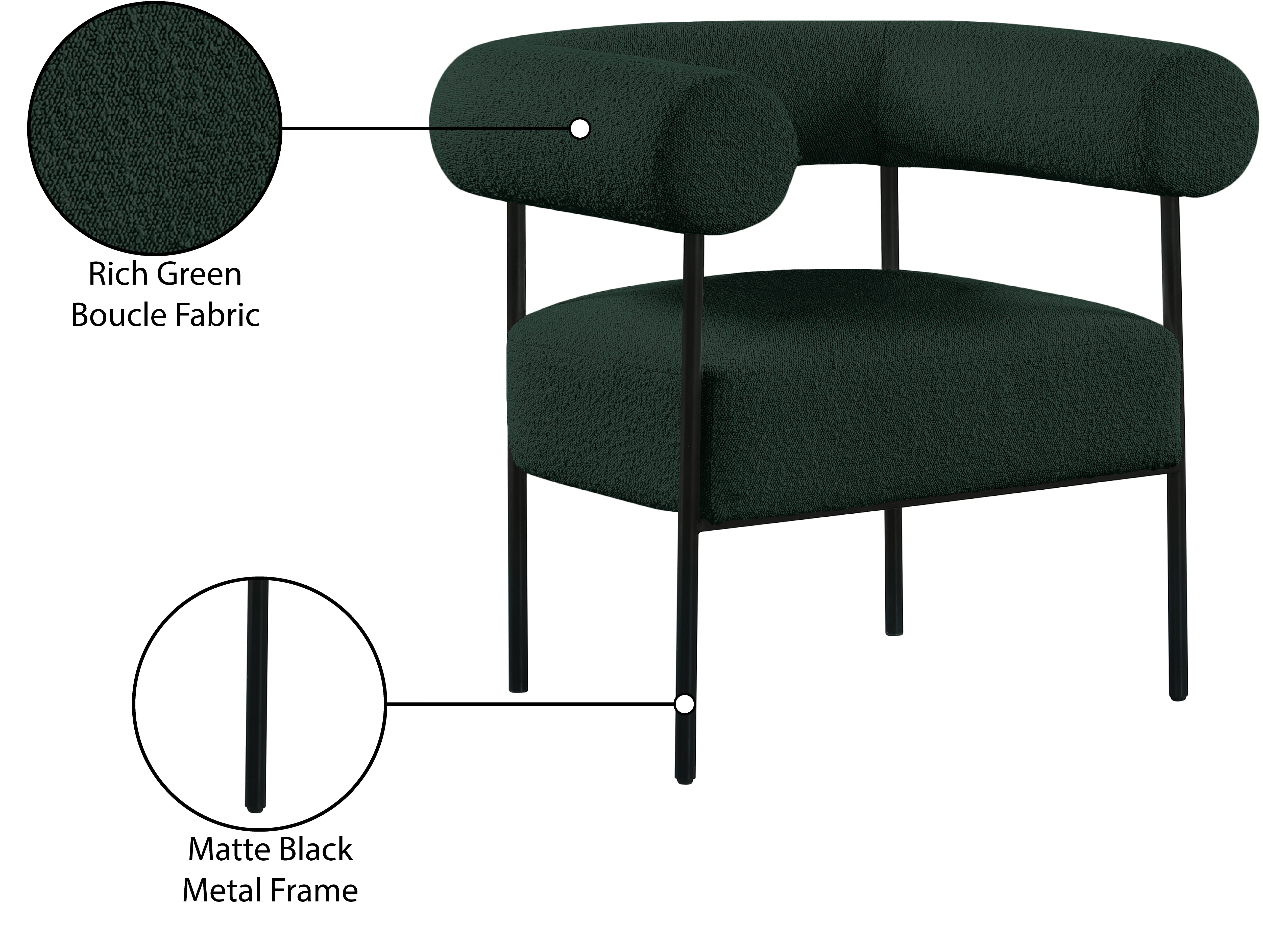 Fauteuil d'appoint rembourré en chenille Vivi