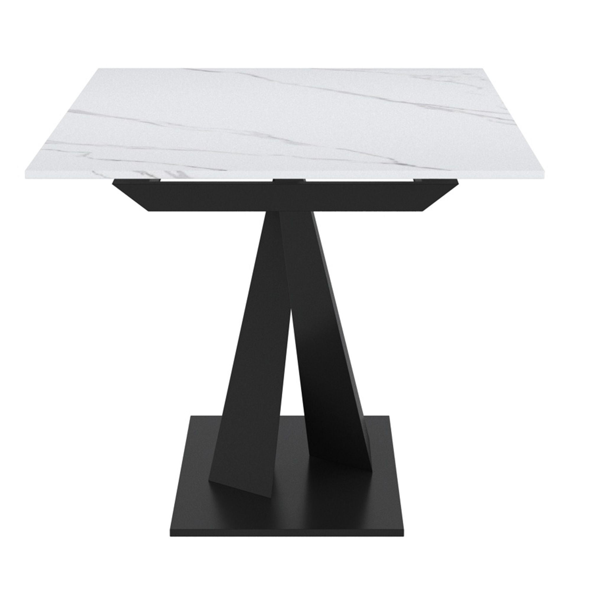 Julius Dining Table w/Extension in White and Black