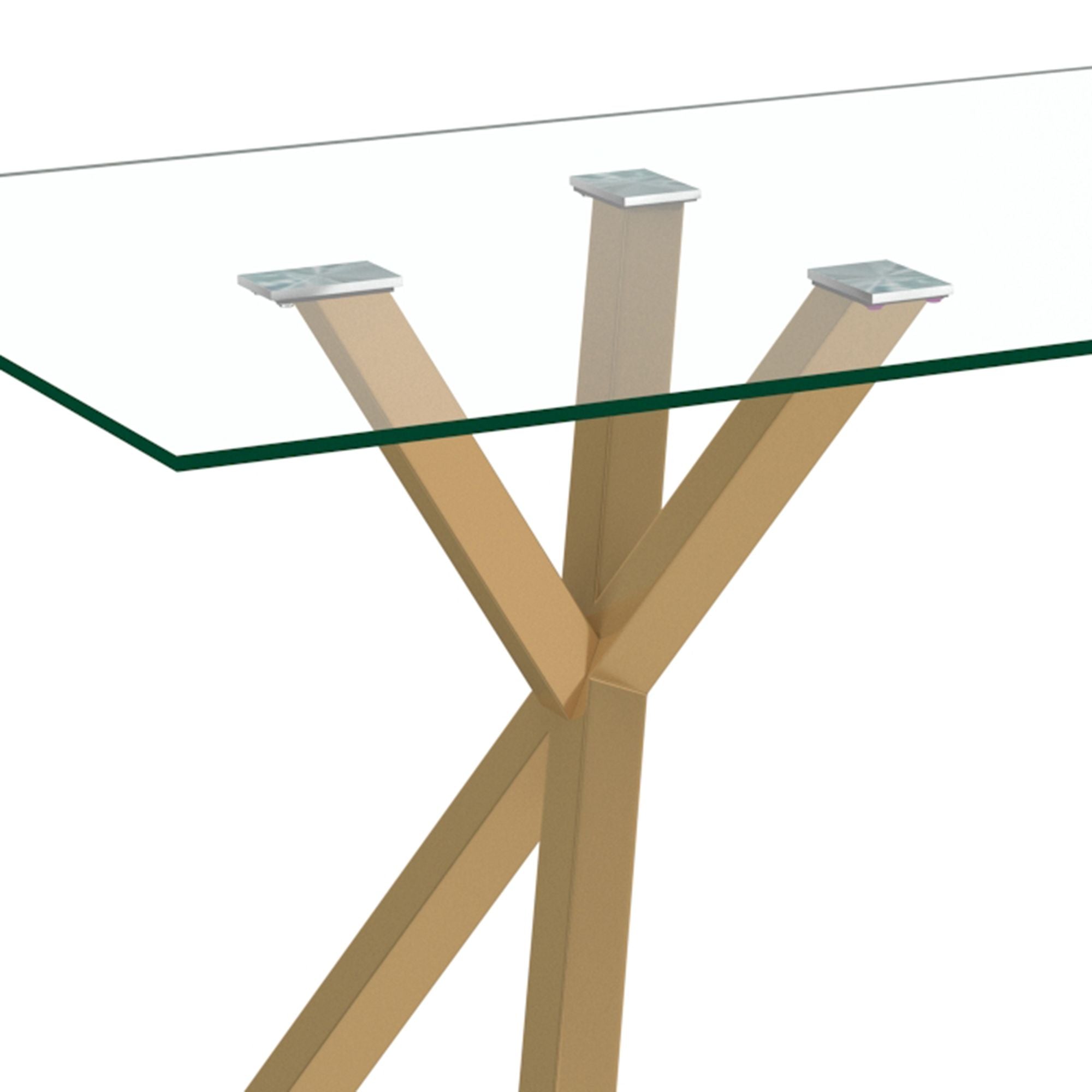Stark Rectangular Dining Table in Aged Gold