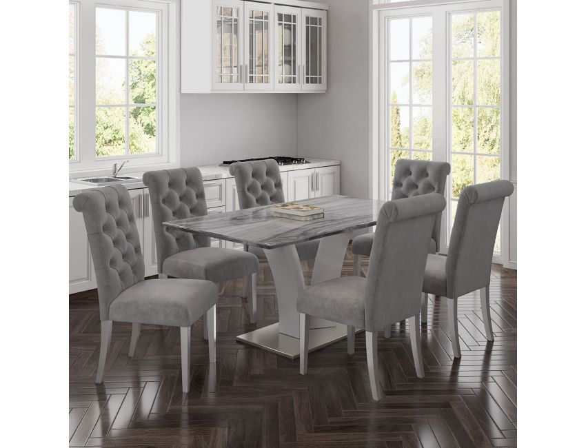 Napoli Rectangular Dining Table in Light Grey