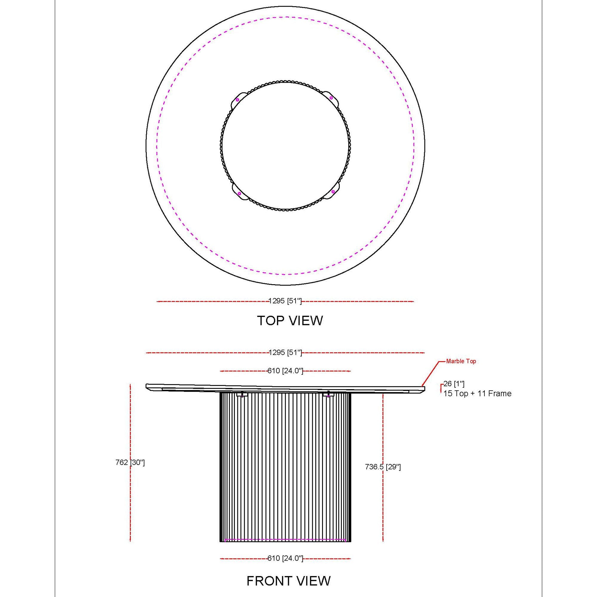 Jilsa Round Table in Black