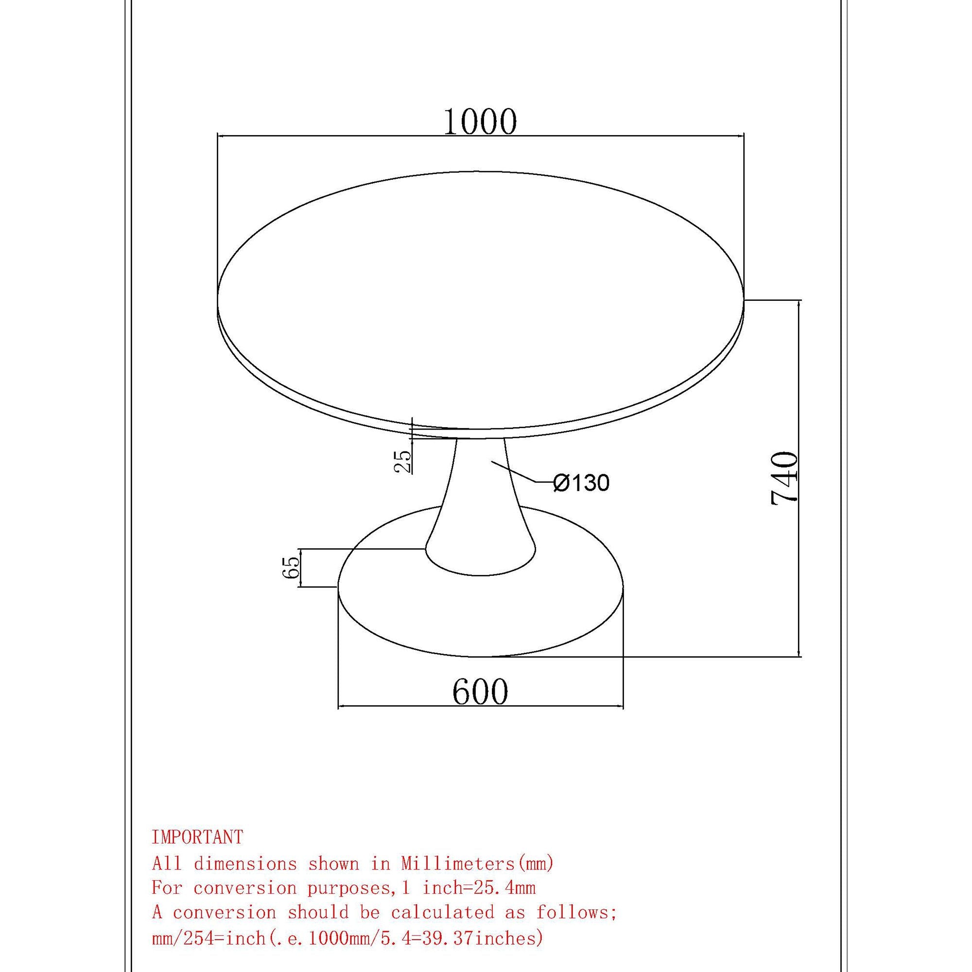 Zilo 40" Round Dining Table in White Faux Marble and Black