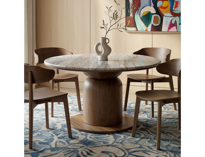 Martina Round Accent Table in Walnut