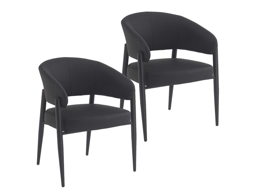 Bronson Dining Chair - Set of 2 in Black and Black