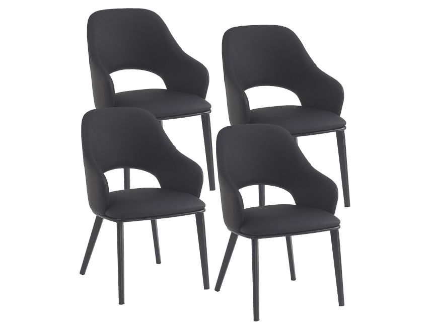 Denzel Dining Chair - Set of 4 in Black and Black