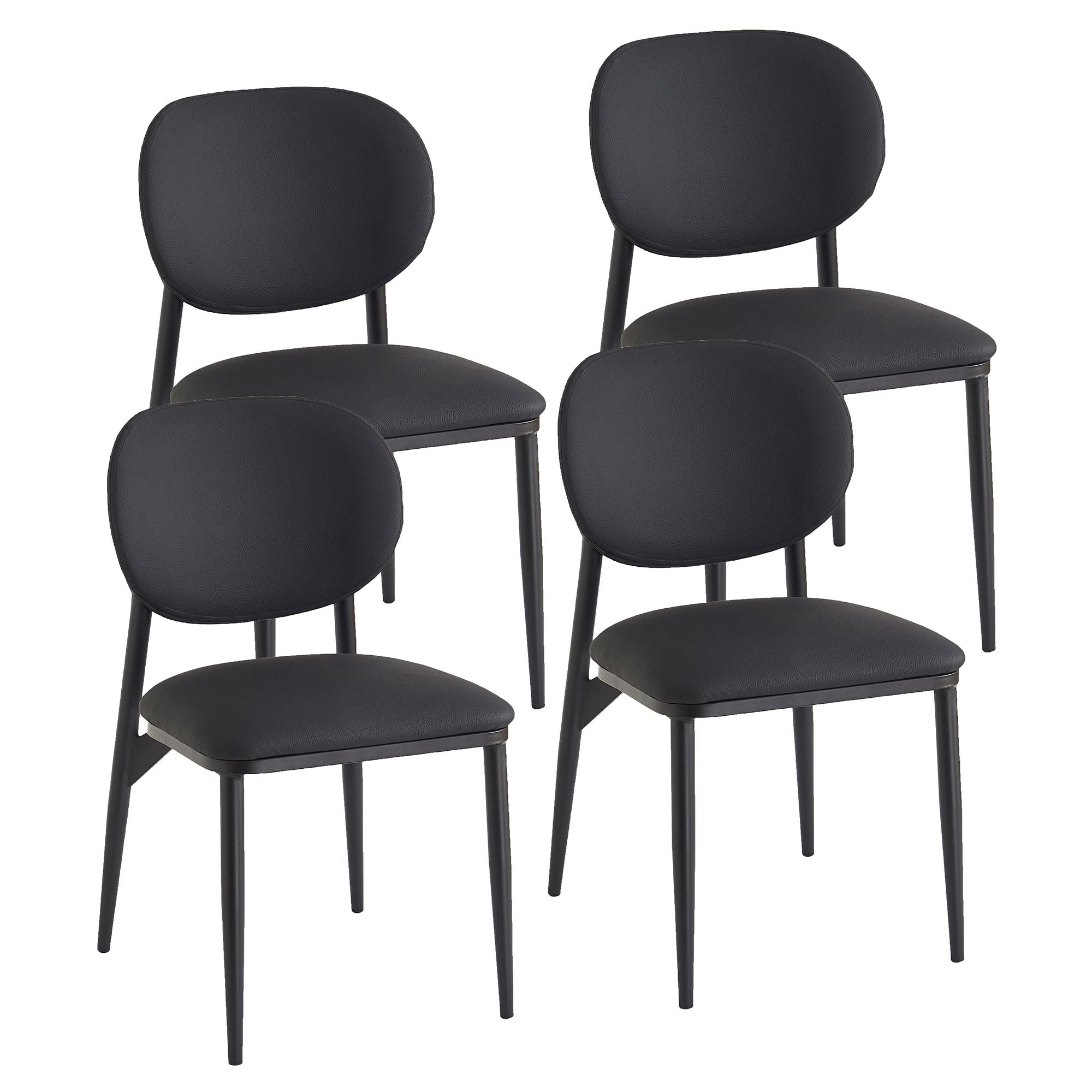 Gideon Dining/Lounge Chair, Set of 4 in Black and Black