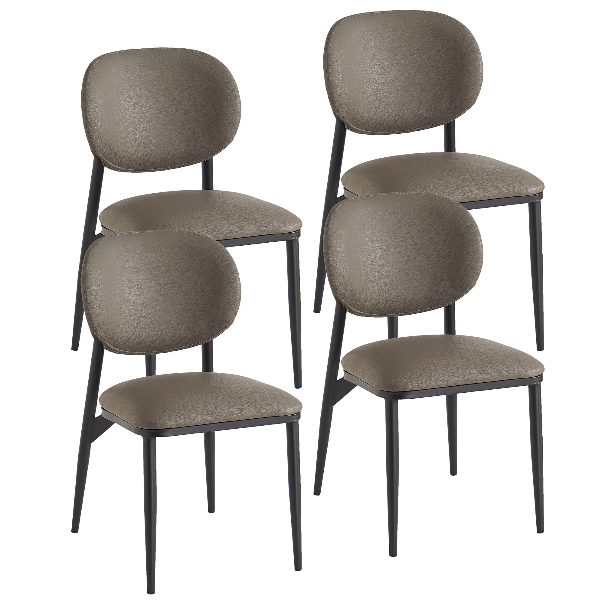 Gideon Dining/Lounge Chair, Set of 4 in Black and Black