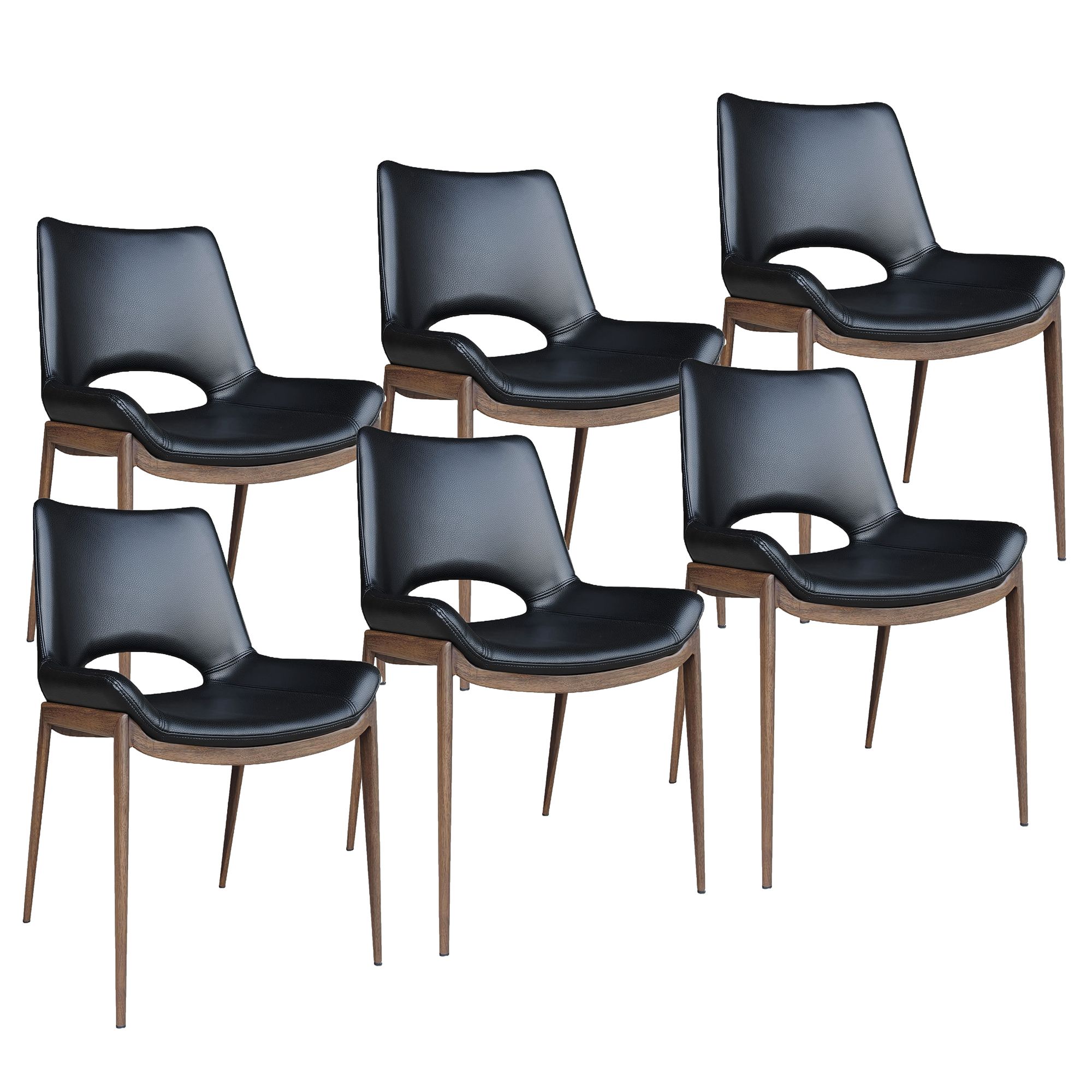 Icona Dining Chair, Set of 6 in (Walnut finished legs)