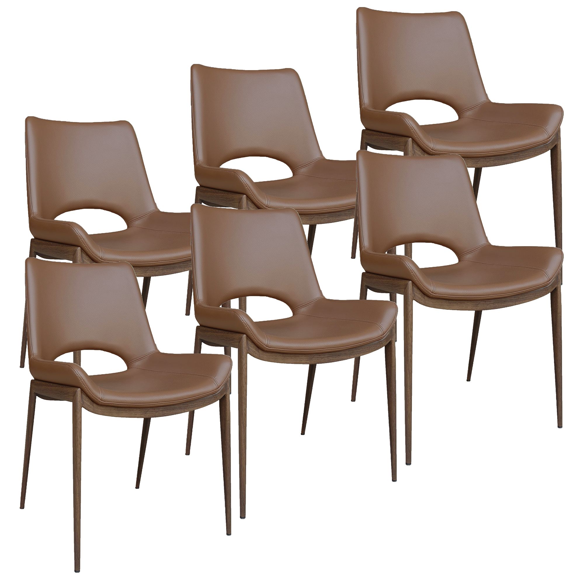 Icona Dining Chair, Set of 6 in (Walnut finished legs)