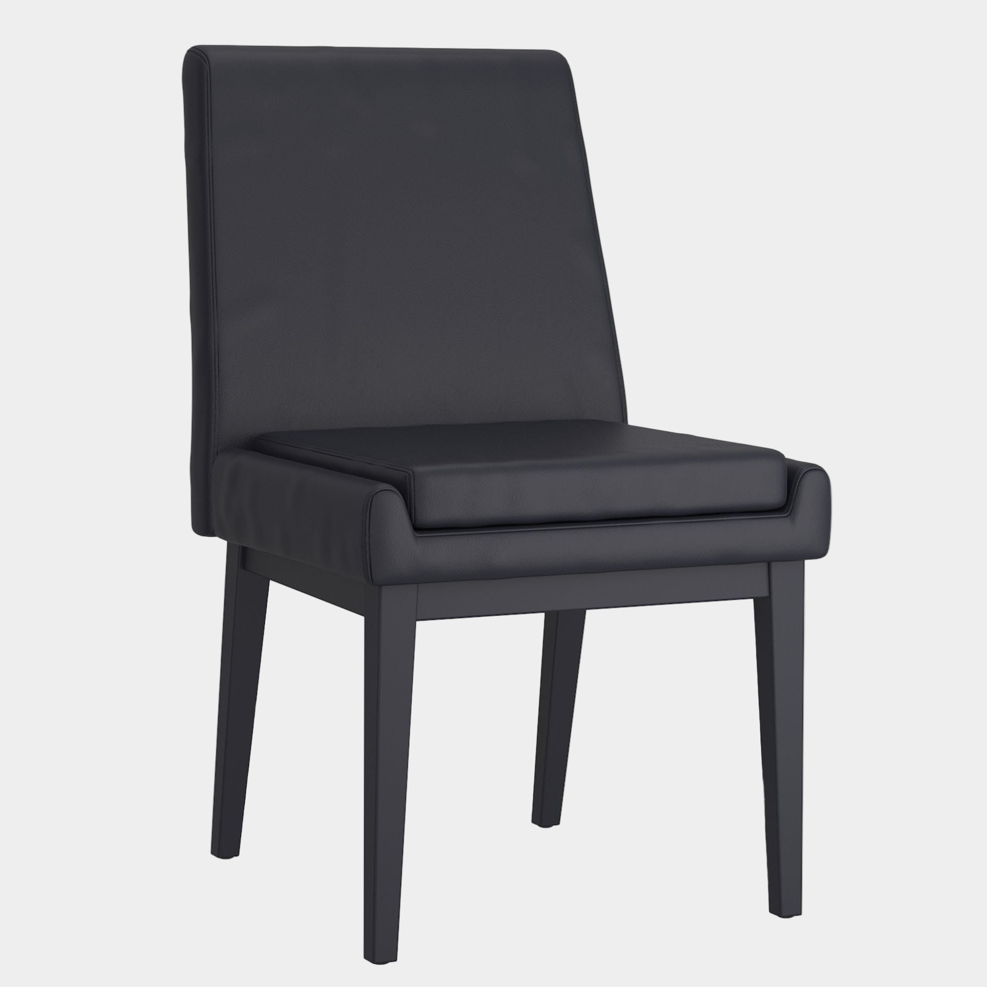 Cortez Dining Chair, set of 2, in Black Faux Leather and Black