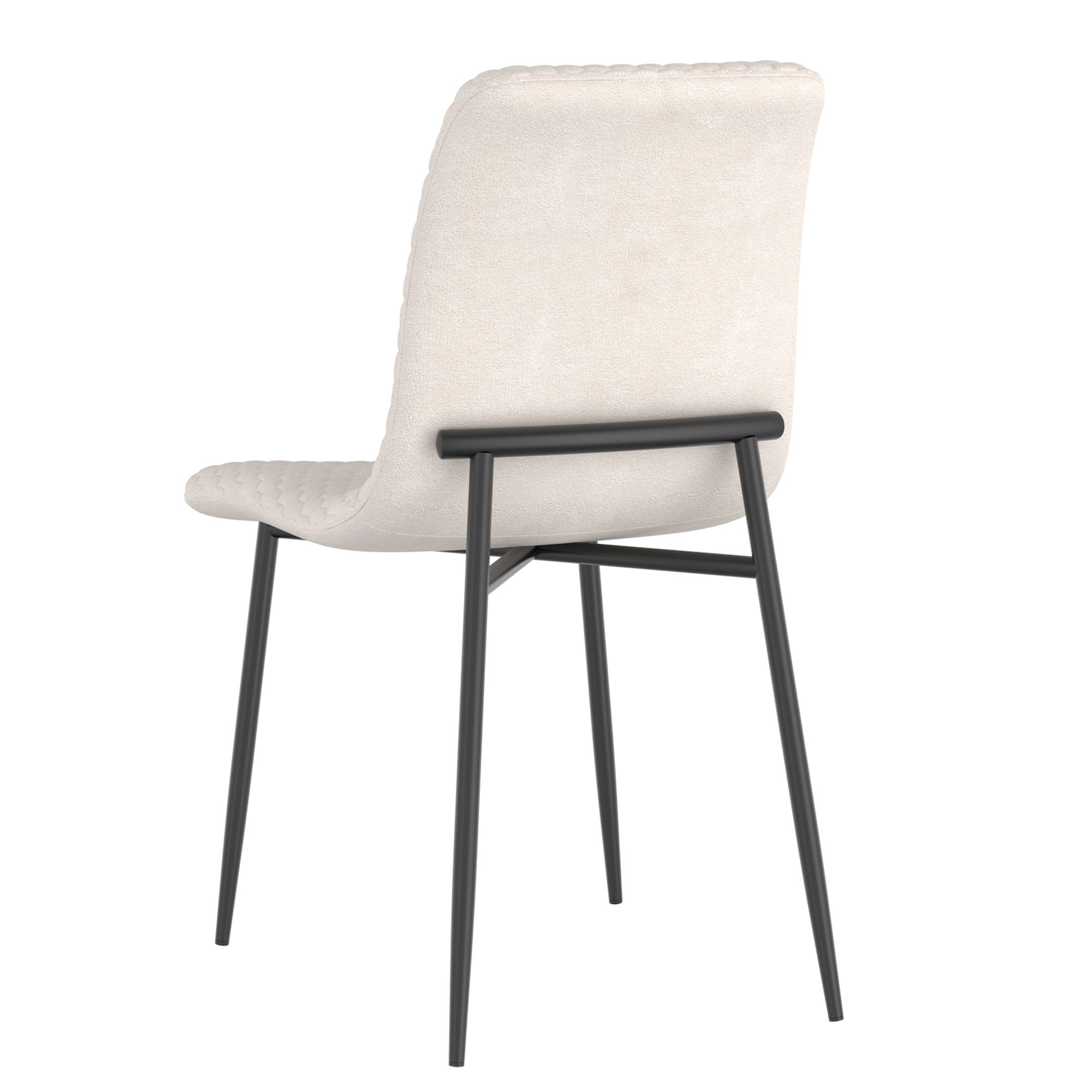 Brixx Dining Chair, set of 2, in Beige Fabric and Black