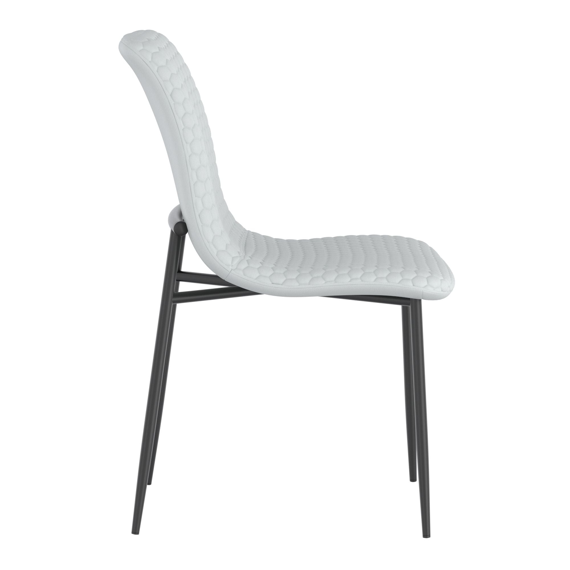 Brixx Dining Chair, set of 2, in Light Grey Faux Leather and Black