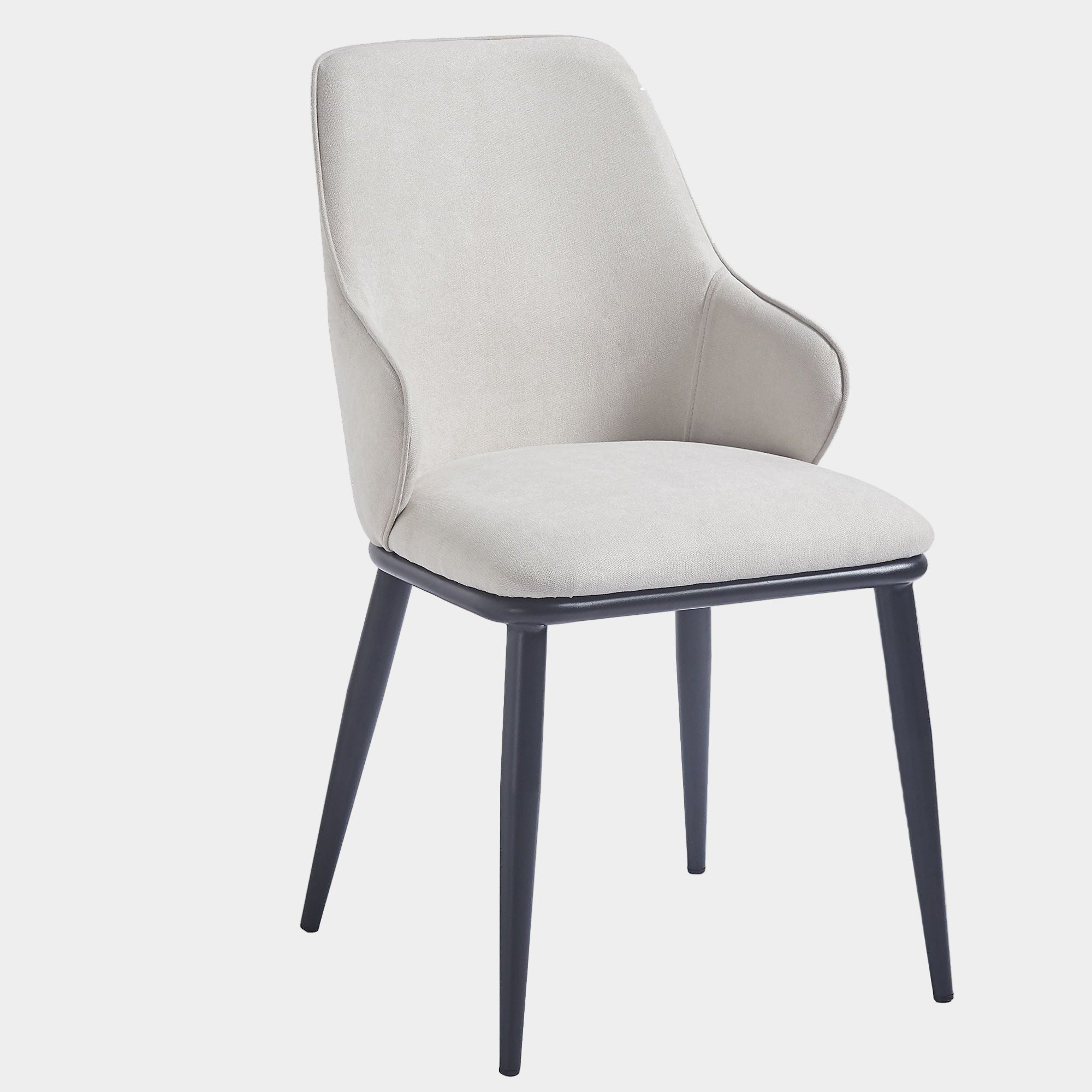 Kash Dining Chair, set of 2, in Beige Fabric and Black