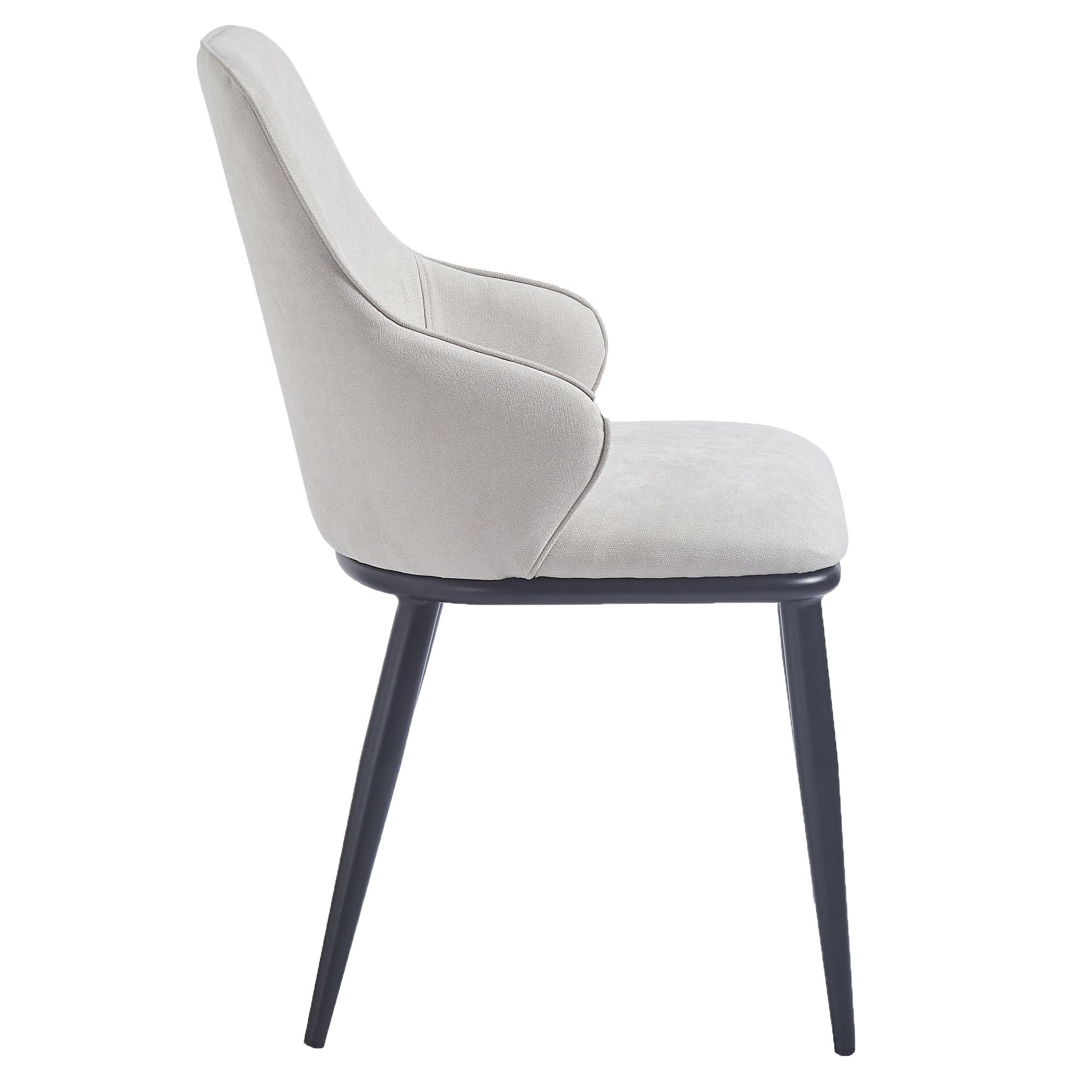 Kash Dining Chair, set of 2, in Beige Fabric and Black