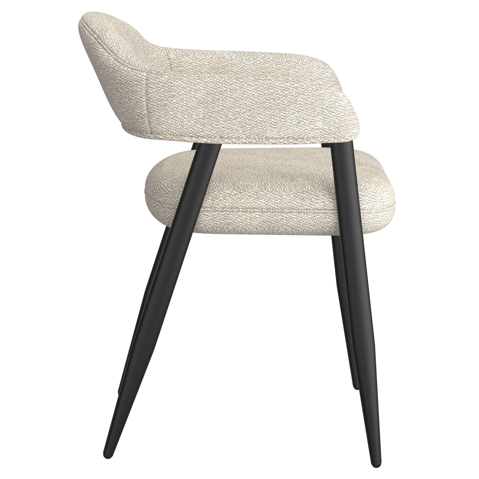 Archer Dining Chair, set of 2, in Beige Fabric and Black