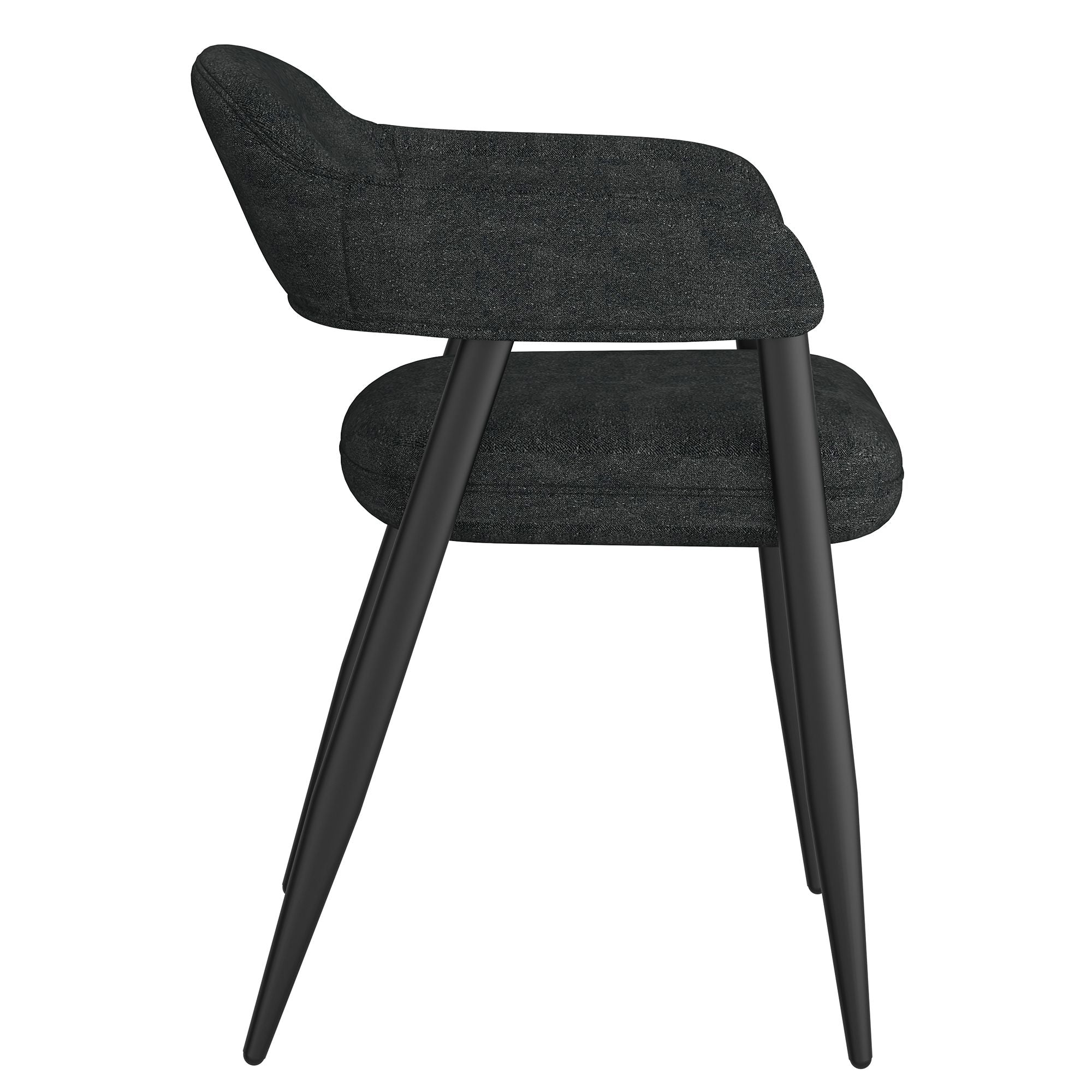 Archer Dining Chair, set of 2, in Charcoal Fabric and Black