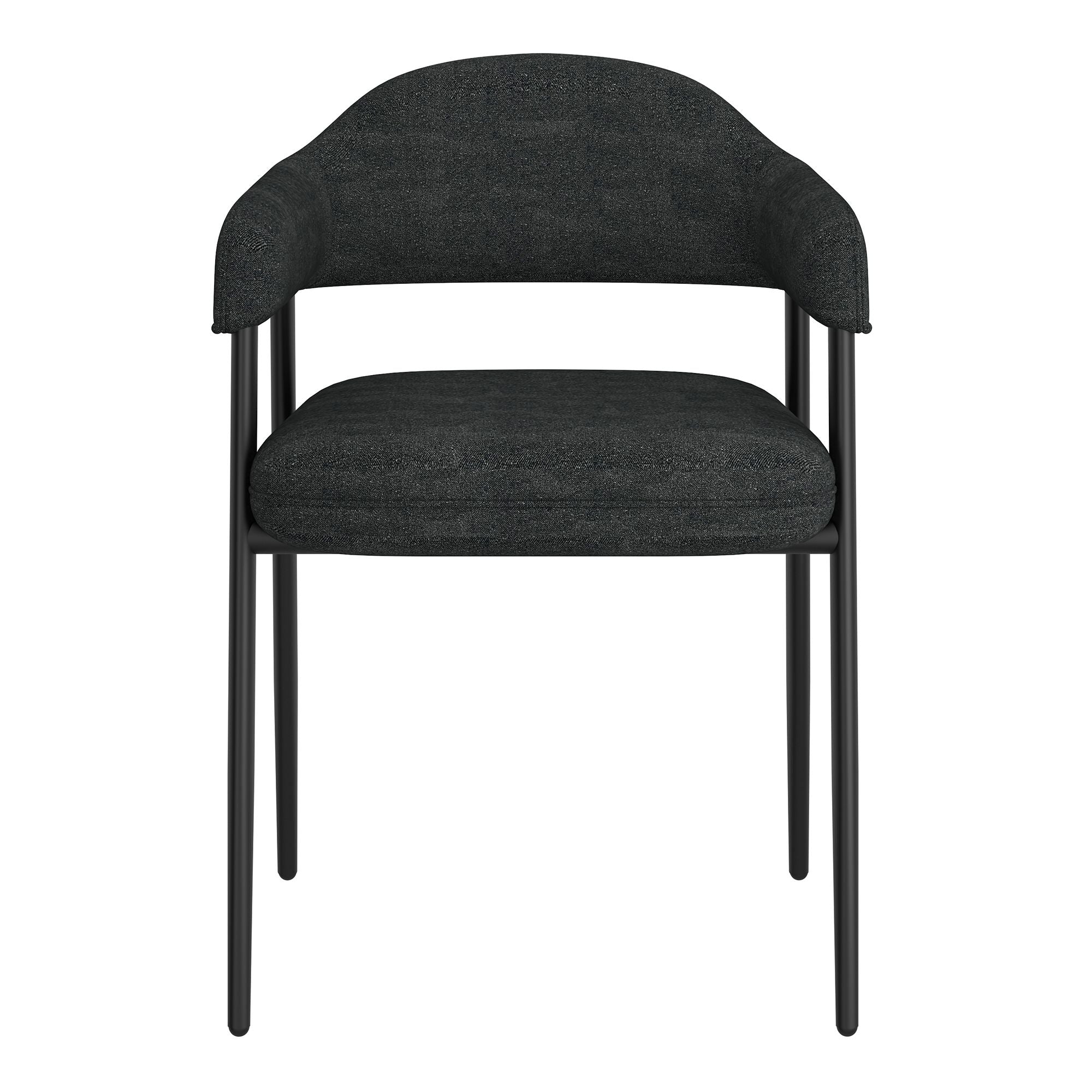 Archer Dining Chair, set of 2, in Charcoal Fabric and Black