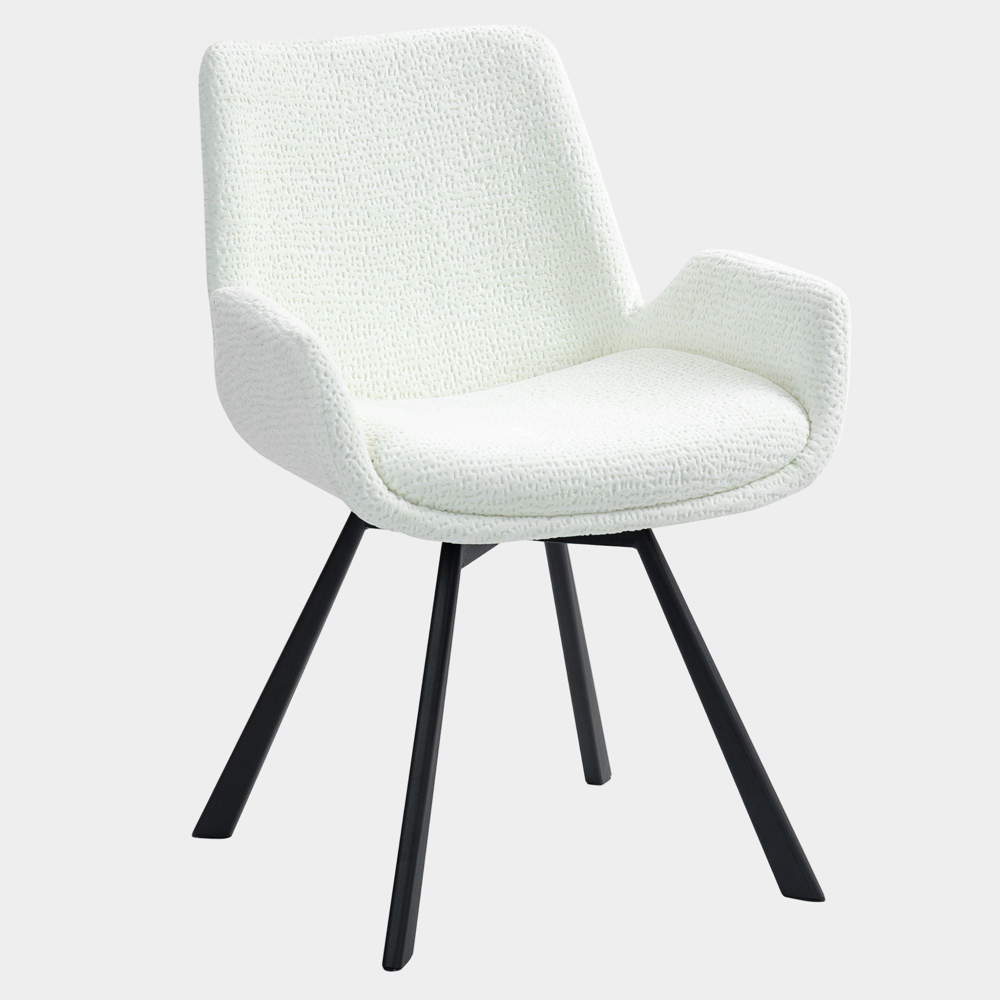 Signy Swivel Dining Chair, set of 2, in Ivory and Black