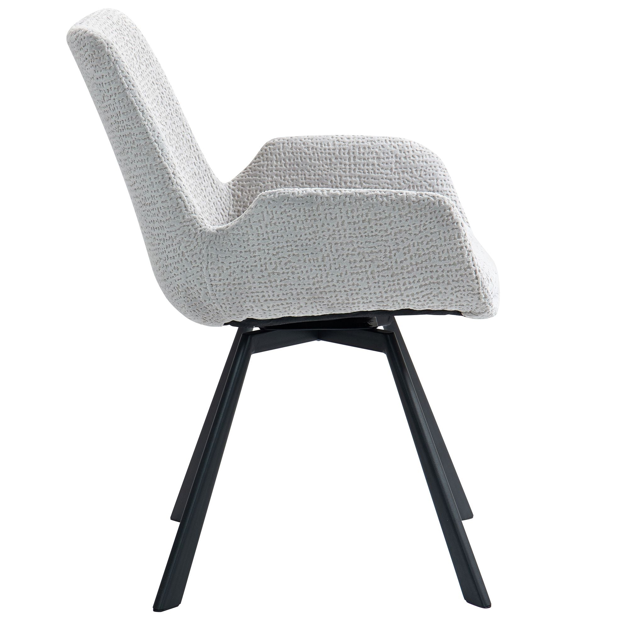 Signy Swivel Dining Chair, set of 2, in Light Grey and Black