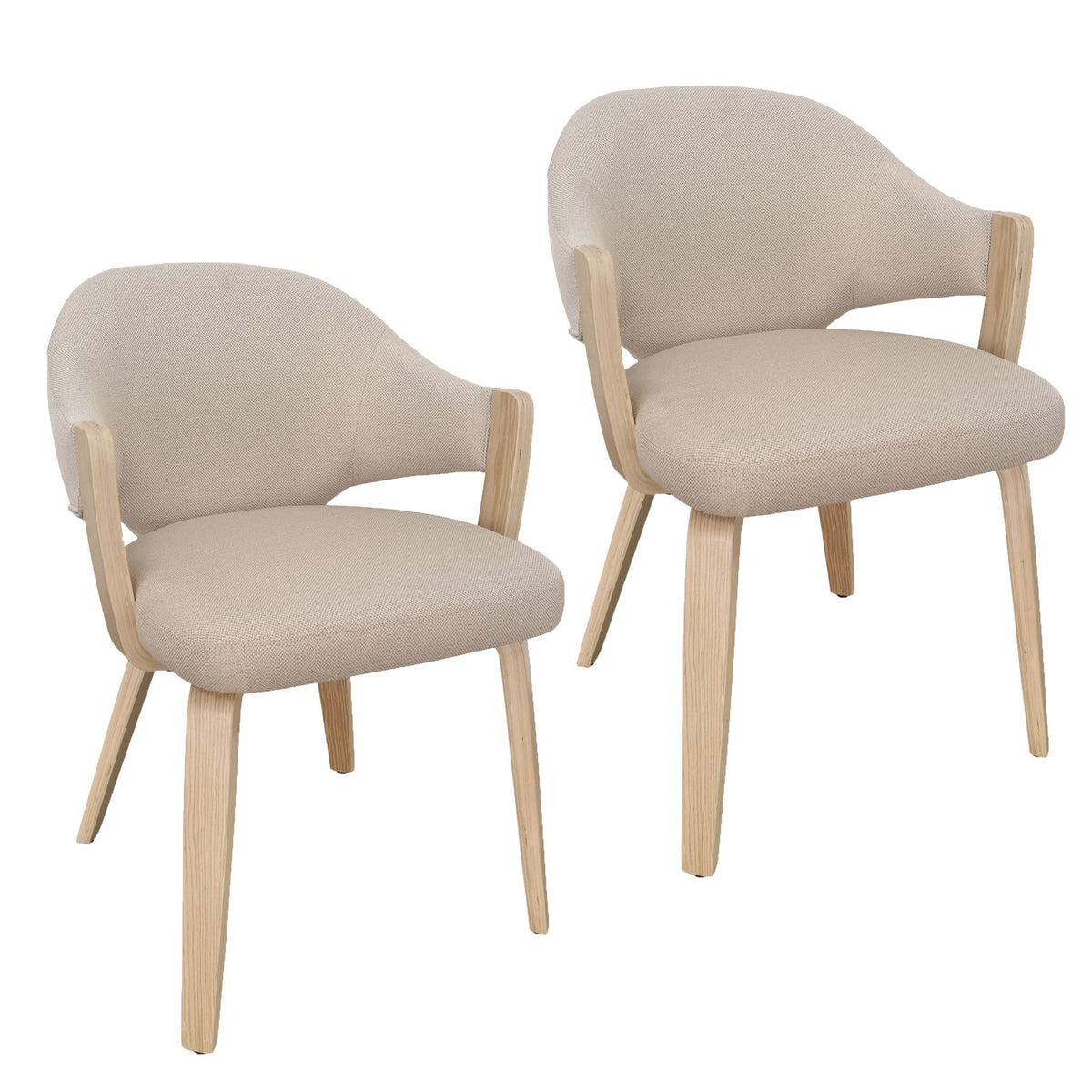 Freya Dining/Lounge Chair (Dark Walnut & Natural Wood Legs)