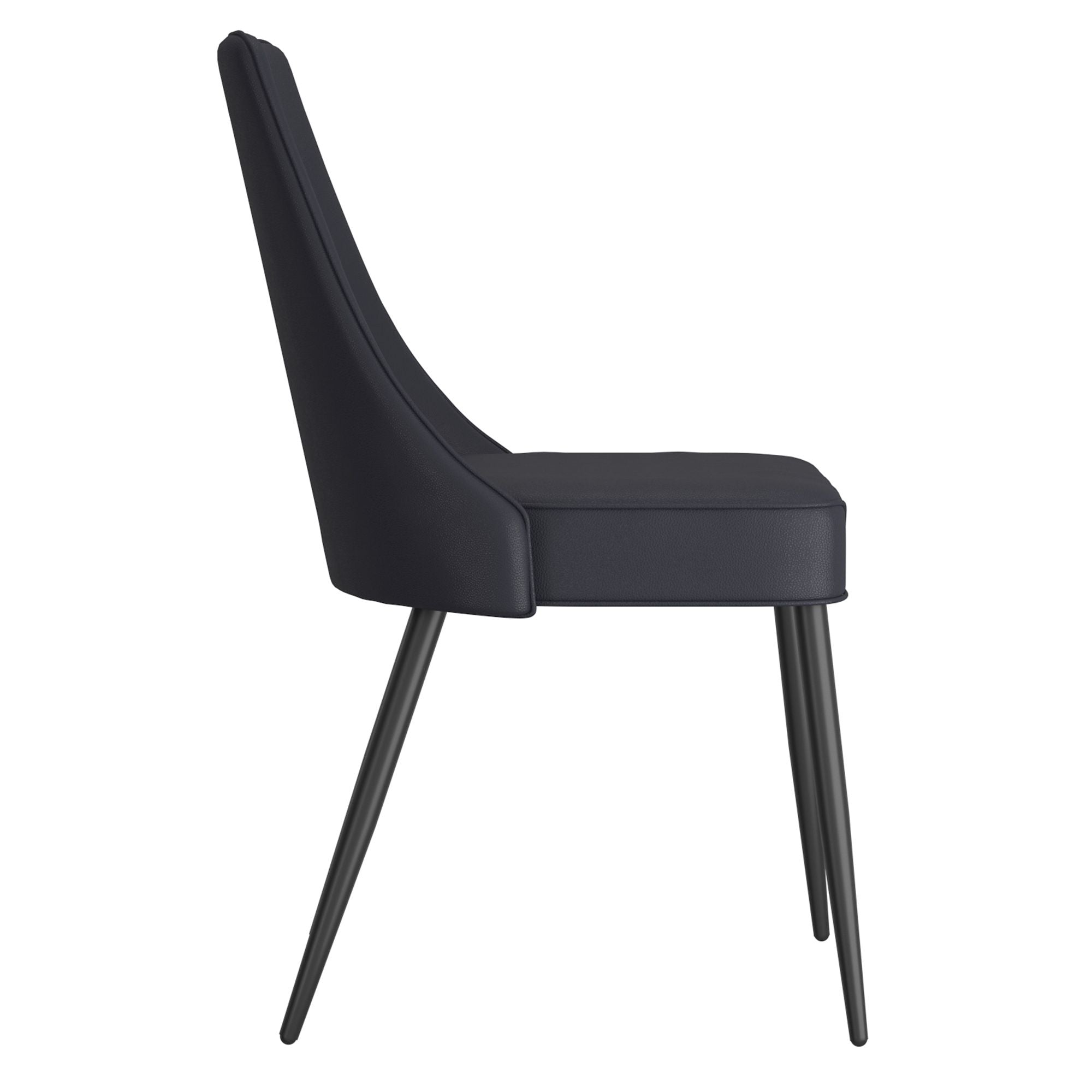 Koda Dining Chair, Faux Leather, set of 2, in Black