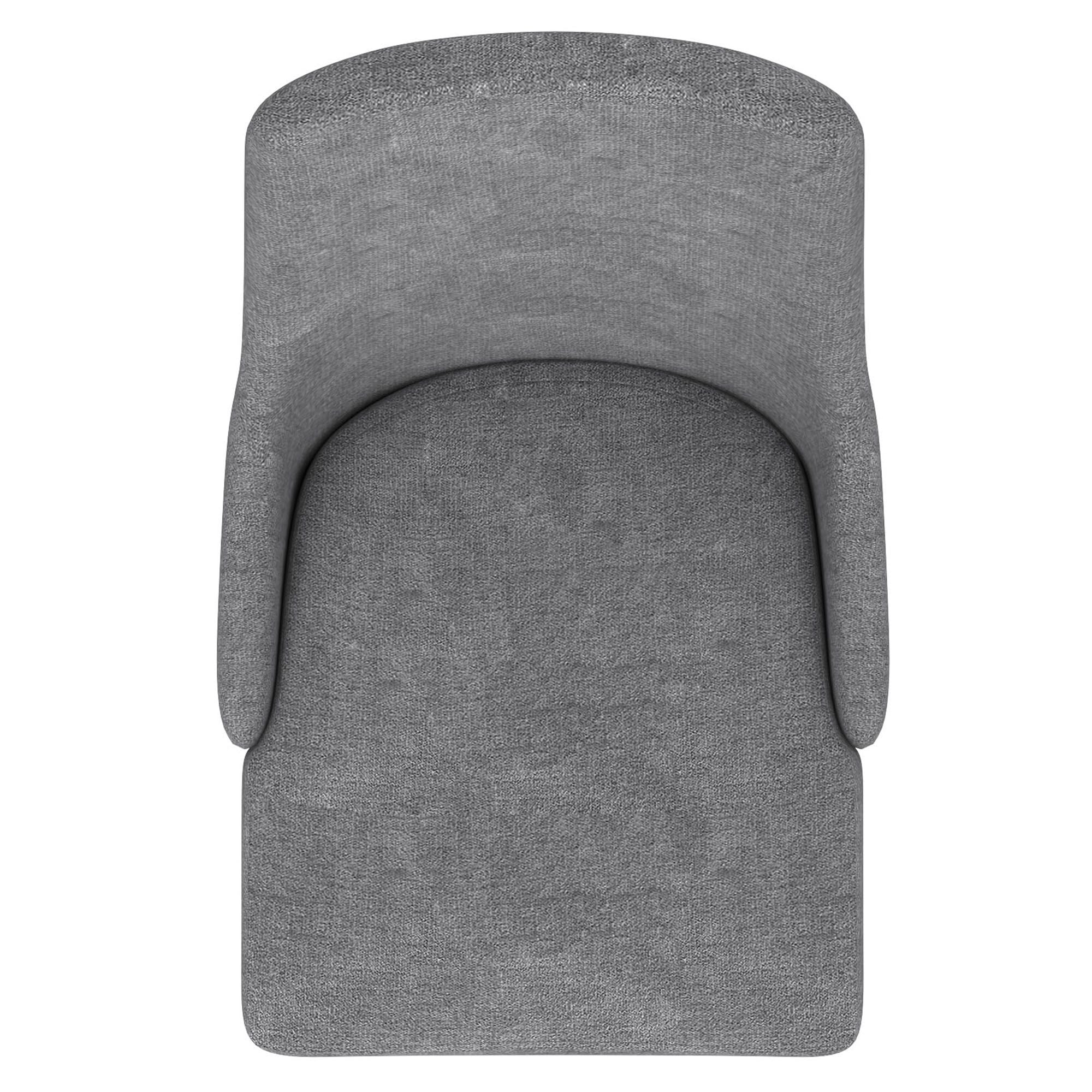 Cora Fabric Dining Chair, set of 2, in Grey and Walnut