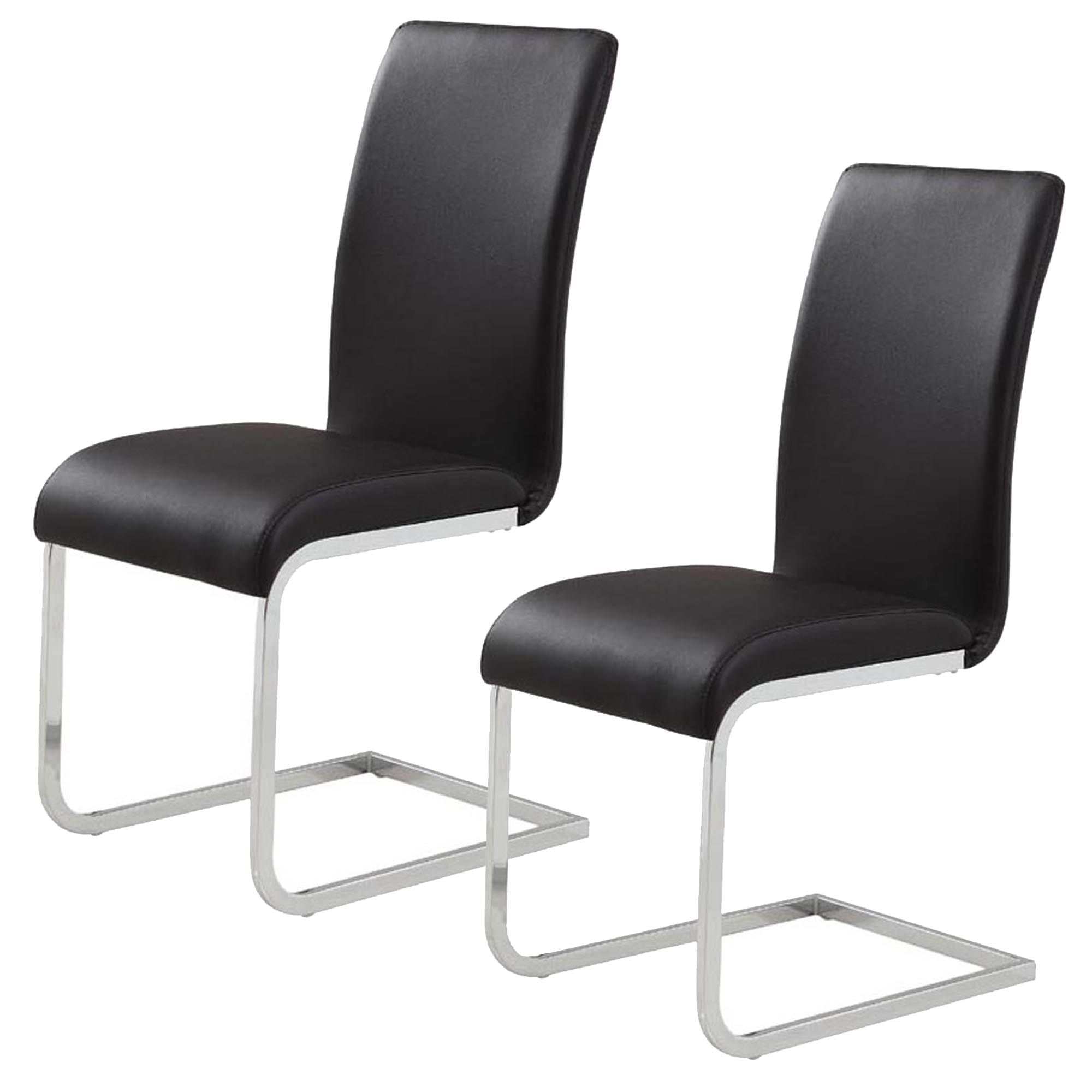Maxim Dining Chair, set of 2, in Black and Chrome