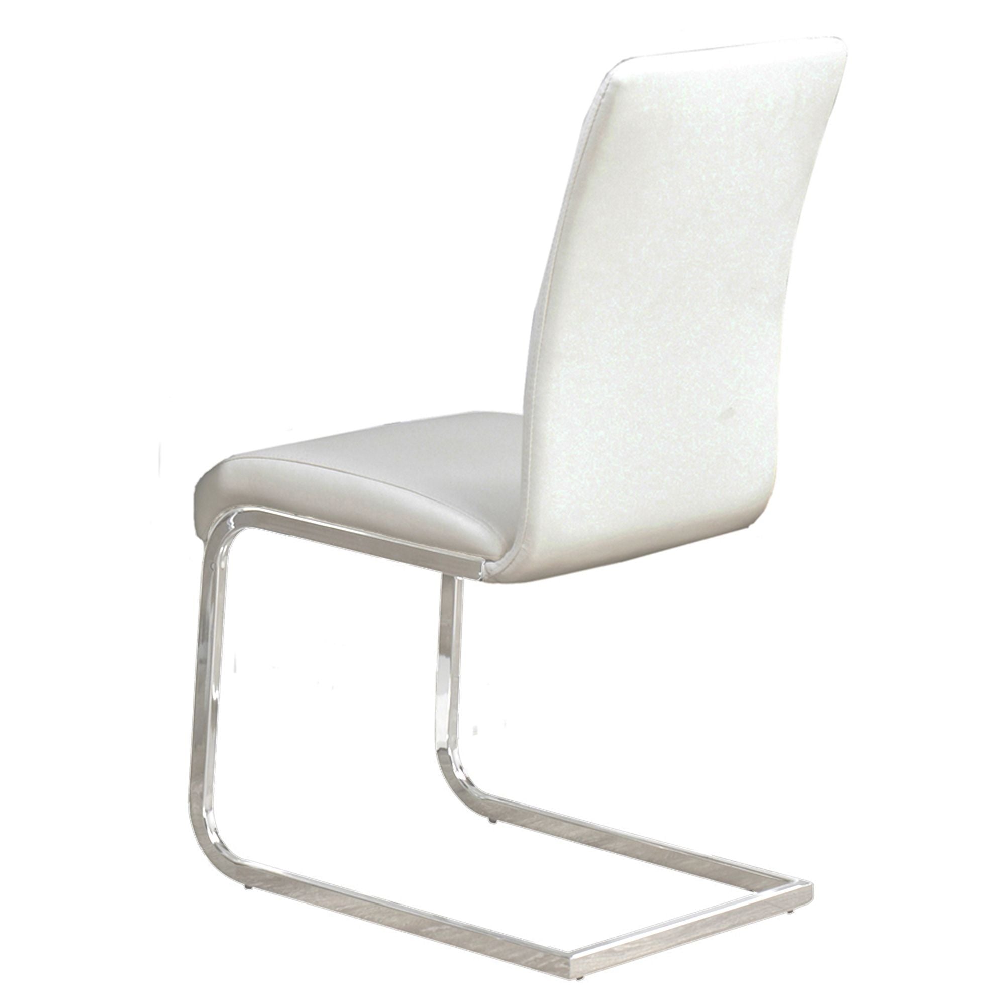 Maxim Dining Chair, set of 2, in White and Chrome
