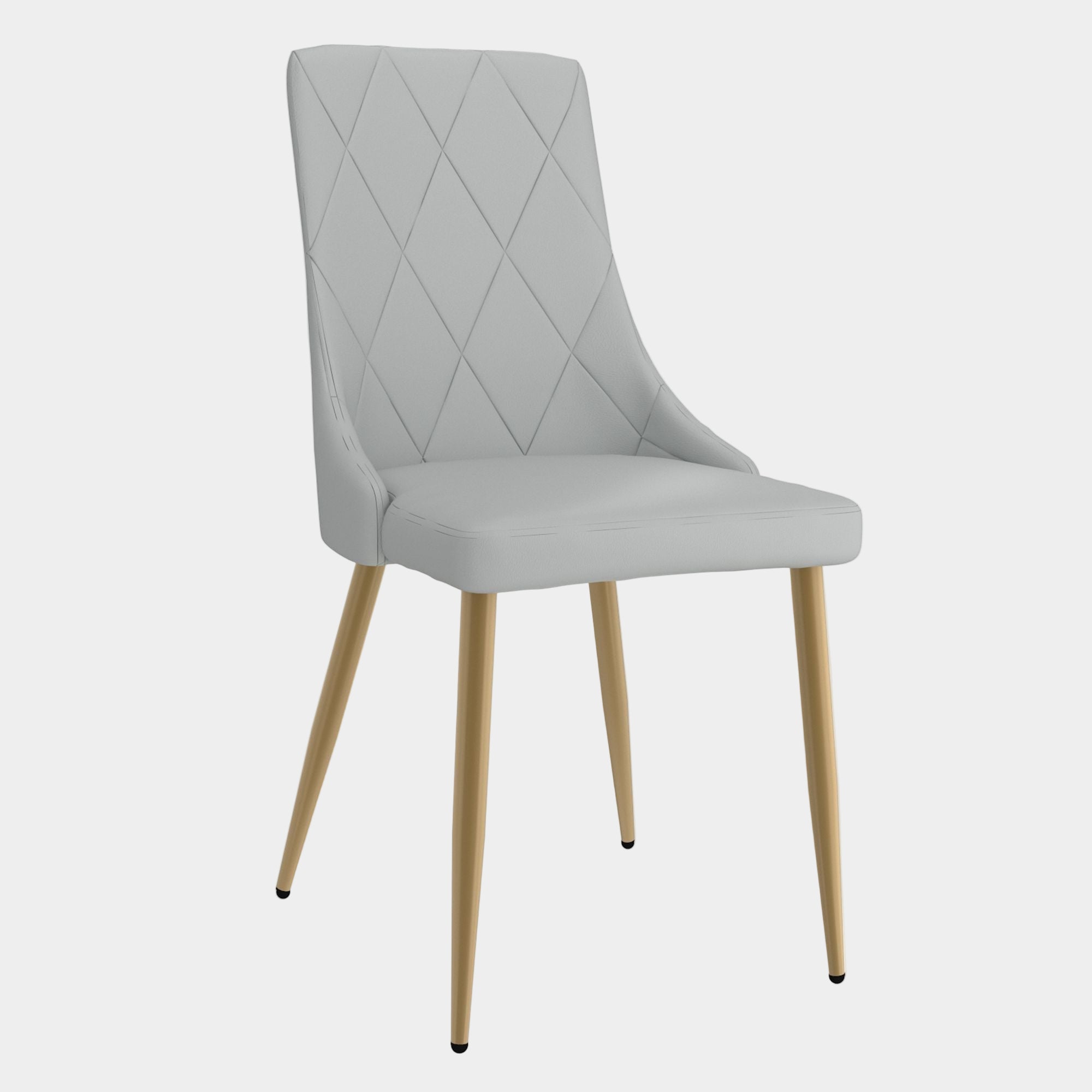 Antoine Dining Chair, set of 2, in Light Grey and Aged Gold