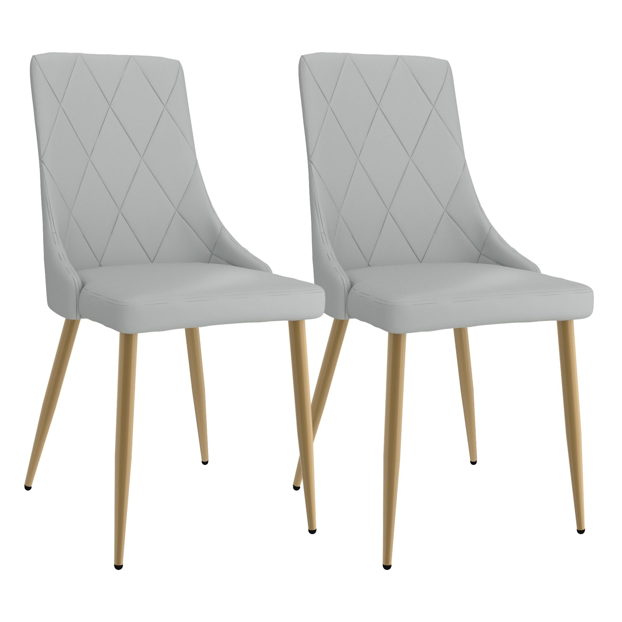 Antoine Dining Chair, set of 2, in Light Grey and Aged Gold