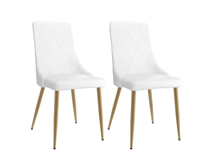 Antoine Dining Chair, set of 2, in White and Aged Gold
