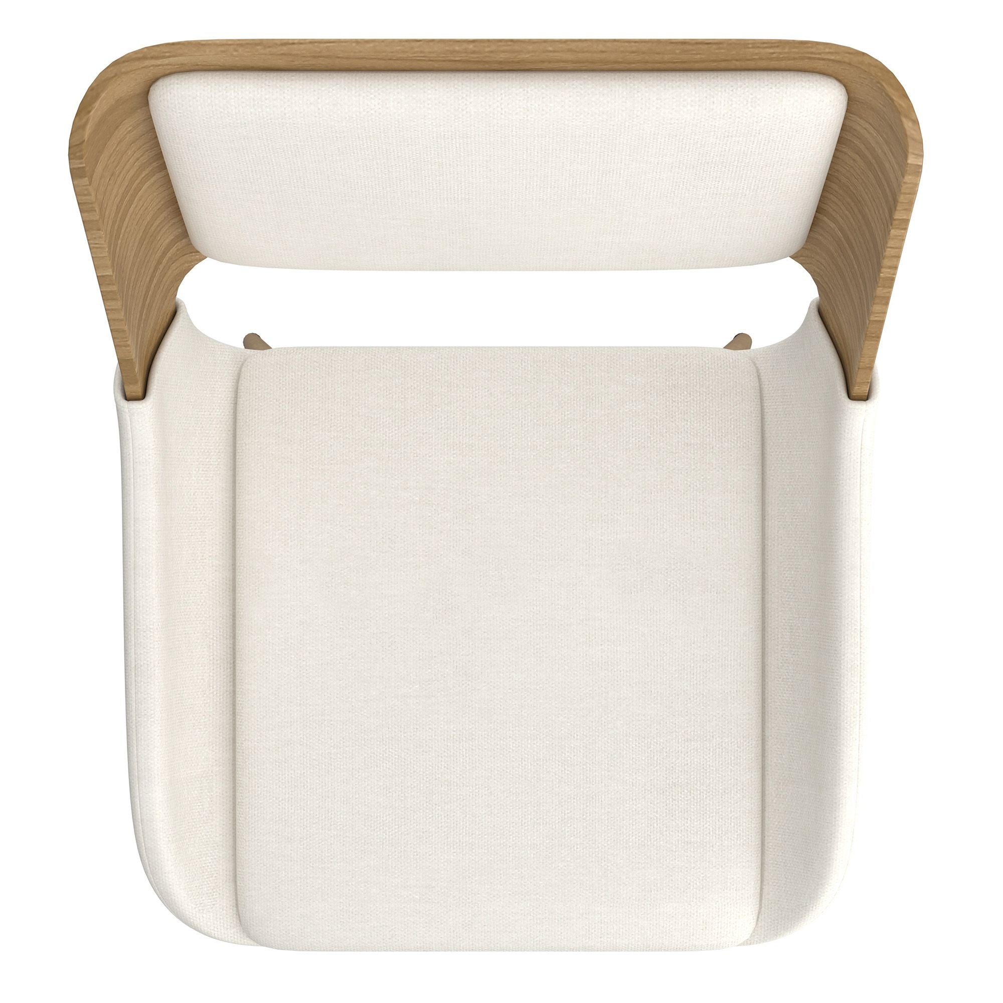 Hudson Dining Chair in Beige Fabric and Natural Metal and Wood
