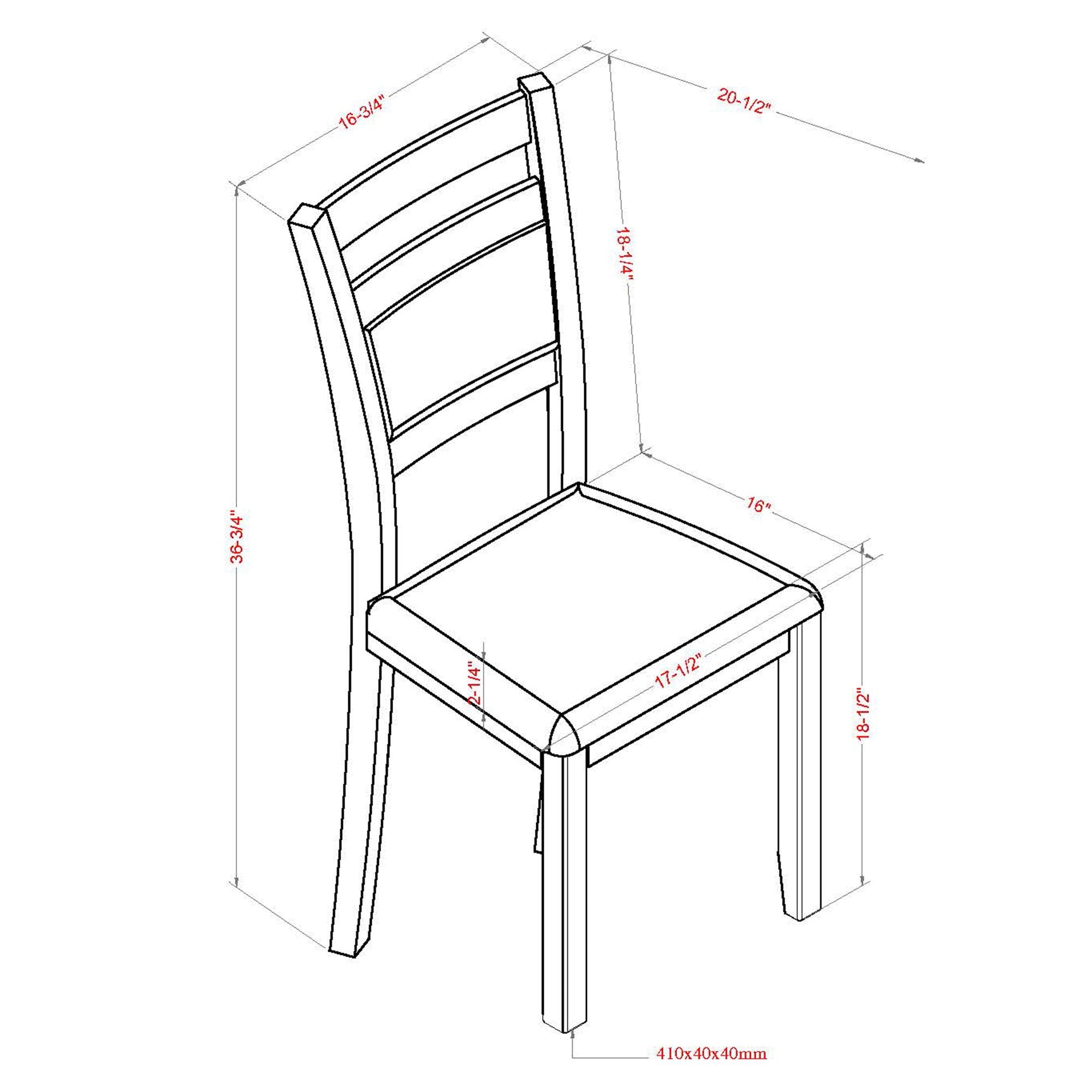 Conrad Dining Chair, Set of 2 in Walnut & Beige