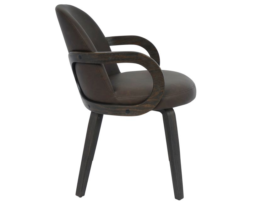 Celest Dining Chair - Set of 2 in Brown and Dark Walnut
