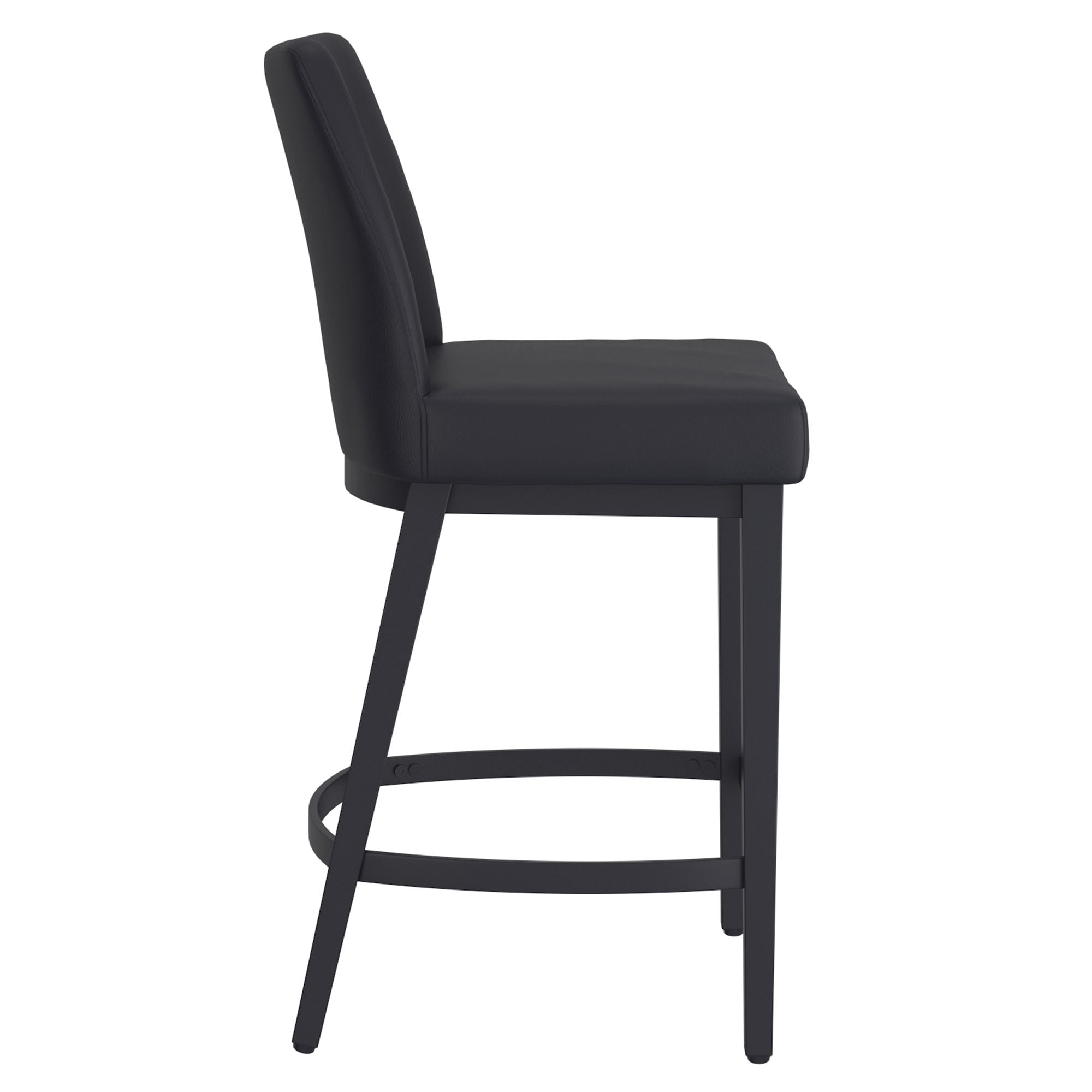 Jace 26" Counter Stool, set of 2, in Black Faux Leather and Black