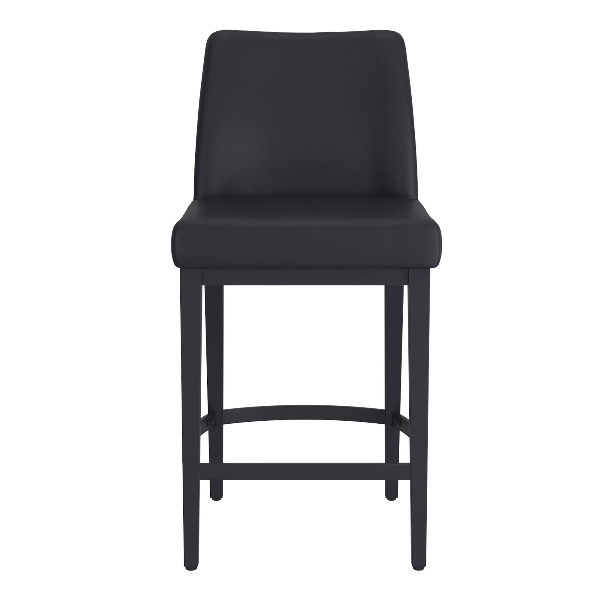 Jace 26" Counter Stool, set of 2, in Black Faux Leather and Black