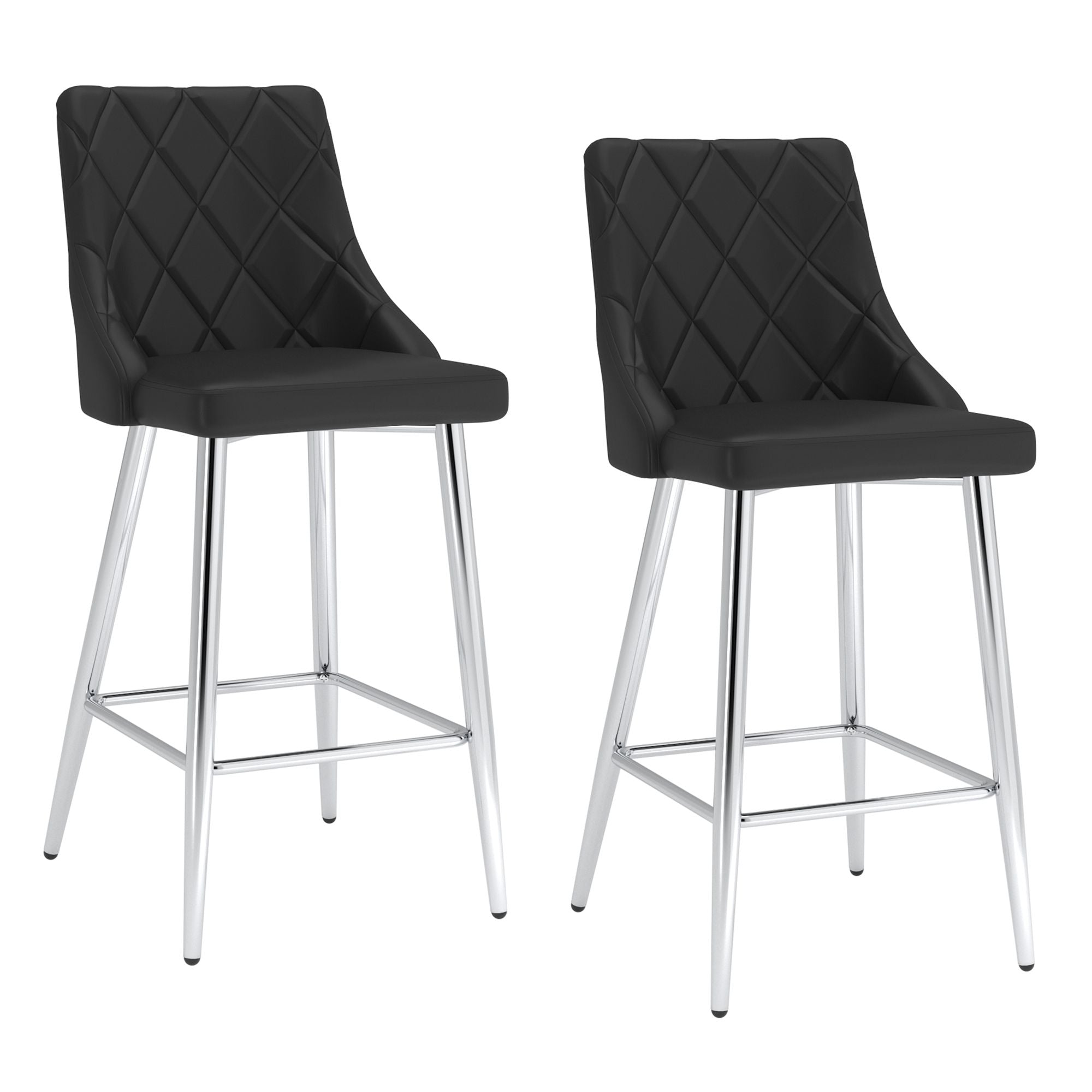 Devo 26" Counter Stool, set of 2, in Black