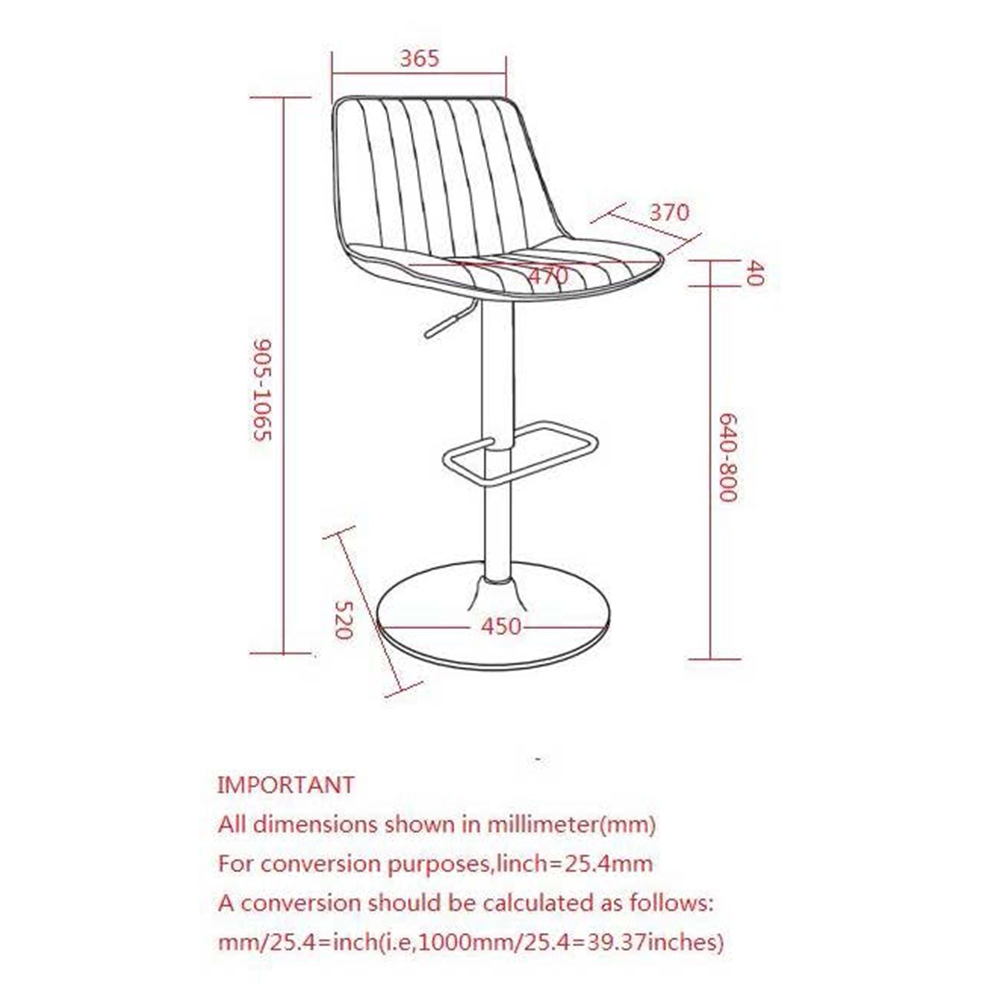 Kosi Adjustable Air-Lift Stool, set of 2, in Black