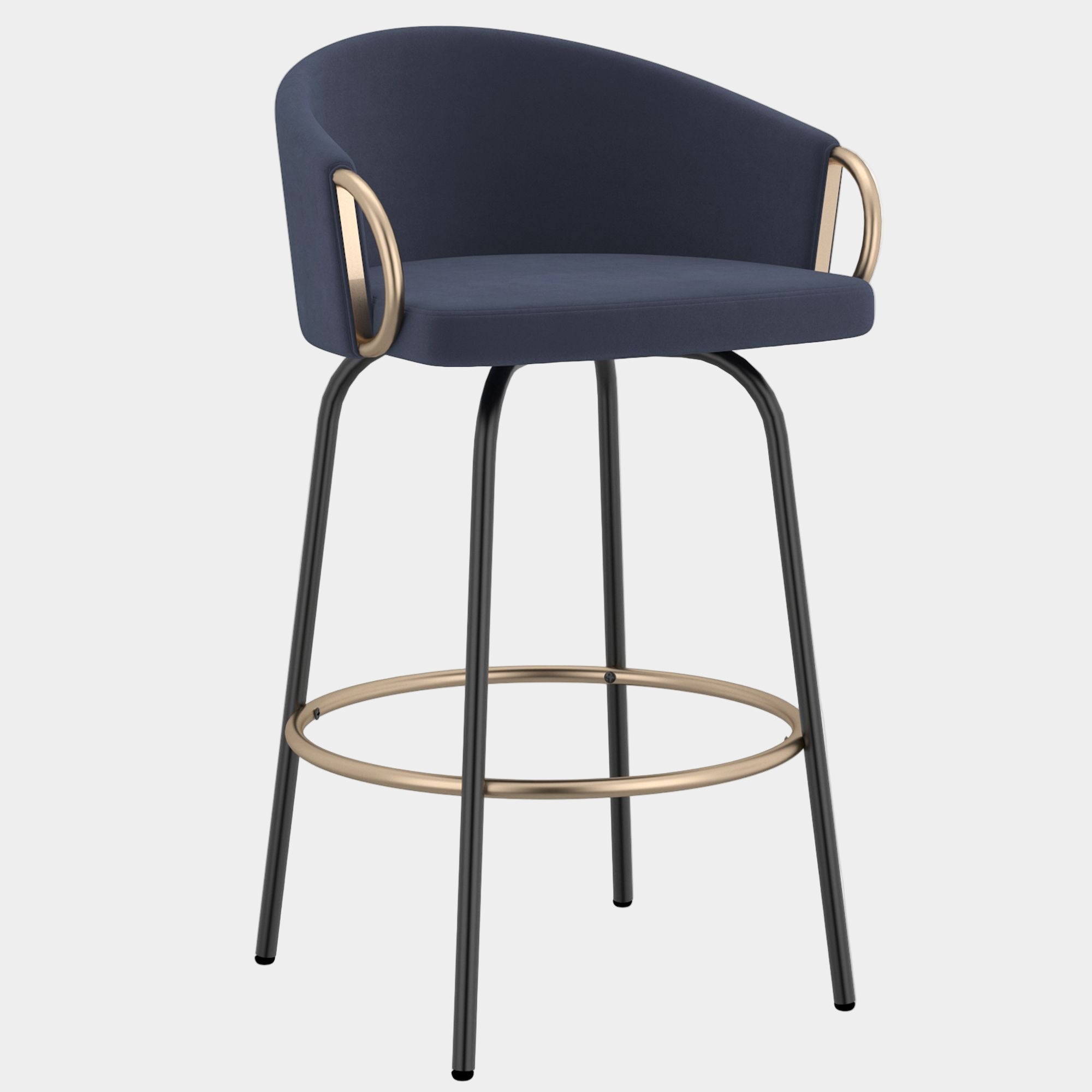 Lavo 26" Counter Stool, set of 2, in Blue and Black and Gold